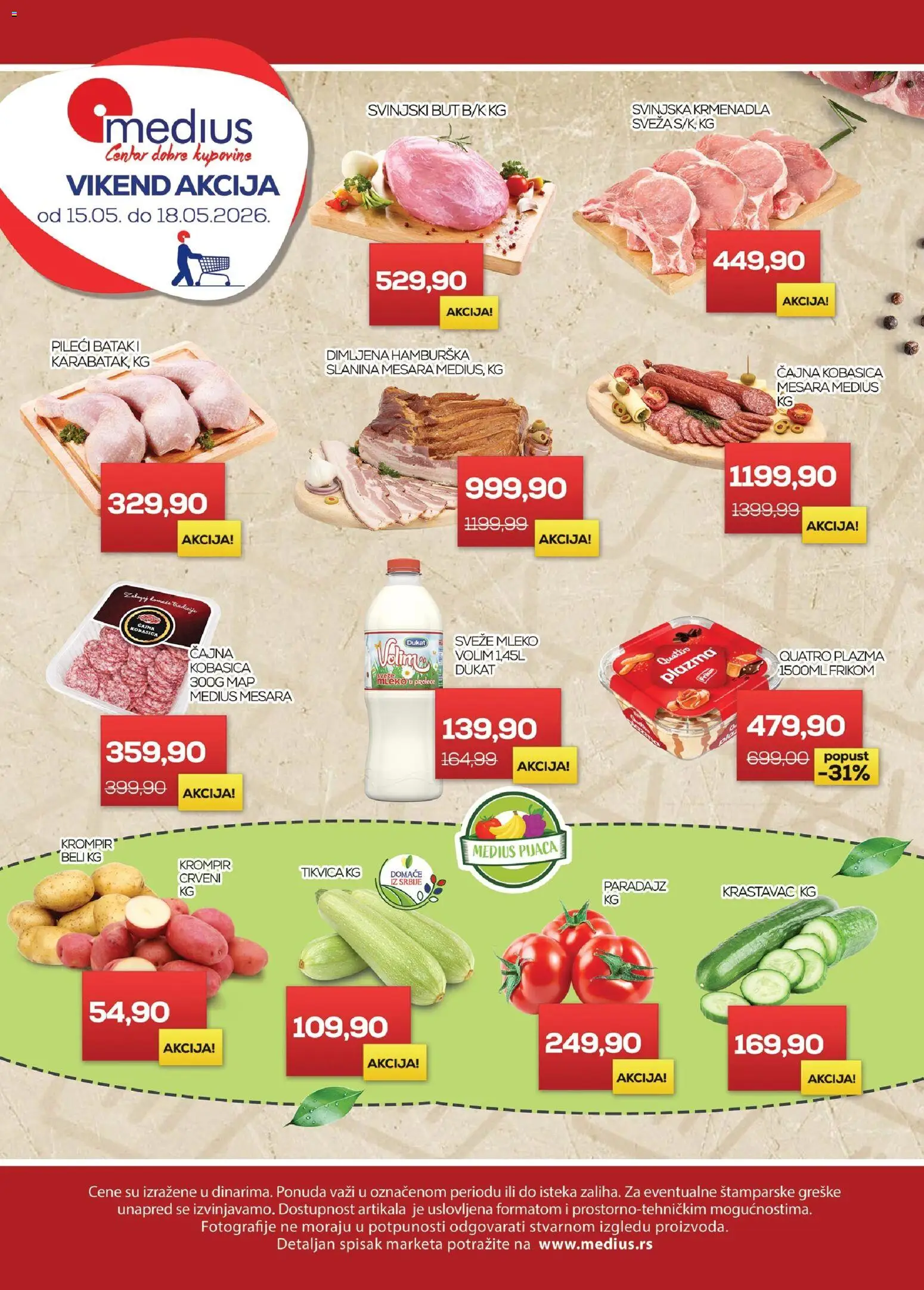 Medius katalog - važi od 15.05.2026 | Strana: 1 | Proizvode: Krmenadla, Pileći batak, Svinjski but, Kobasica