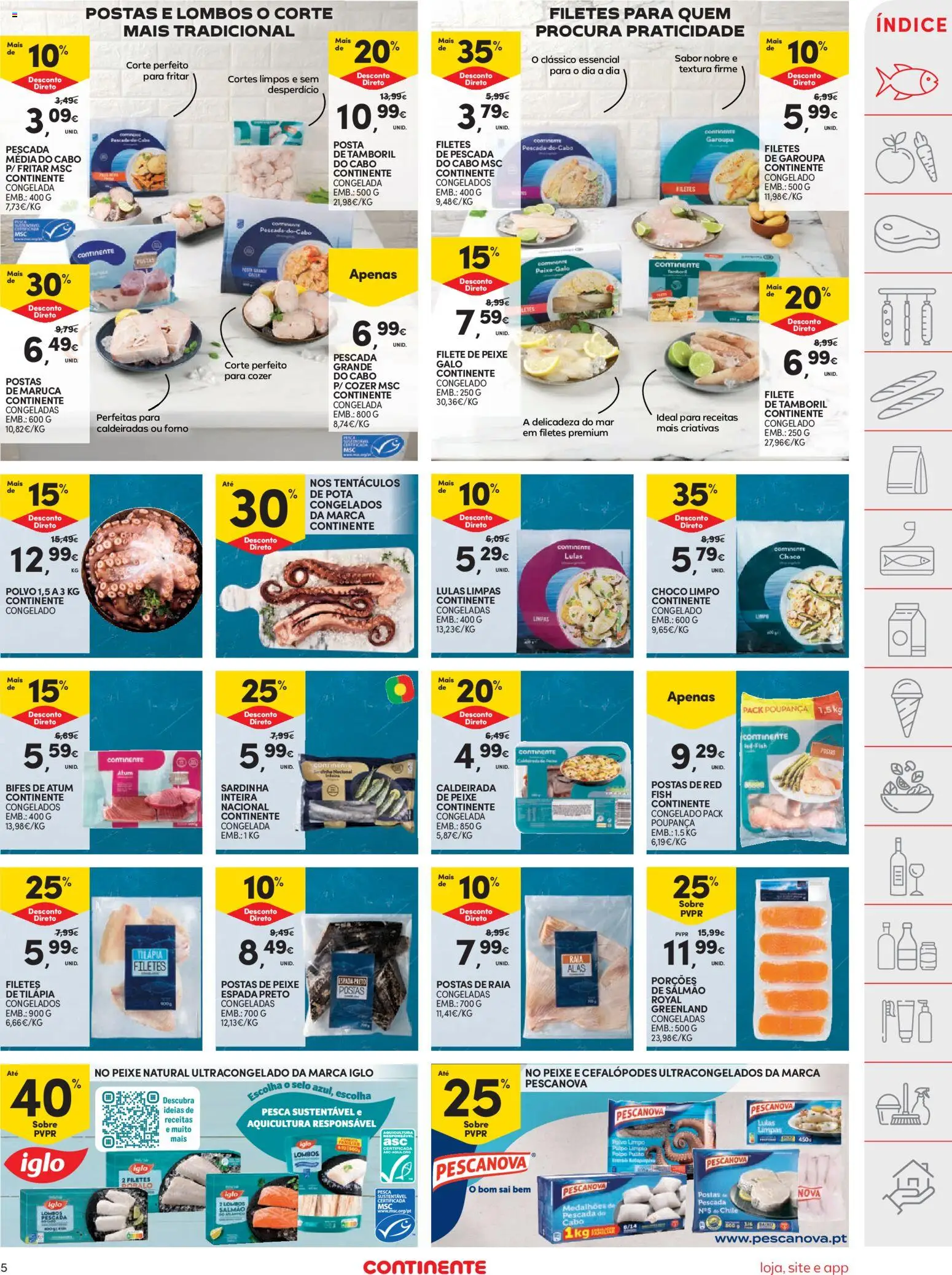 Continente folheto │ válido de 26.05.2026 | Página: 5 | Produtos: Atum, Polvo, Salmão, Peixe