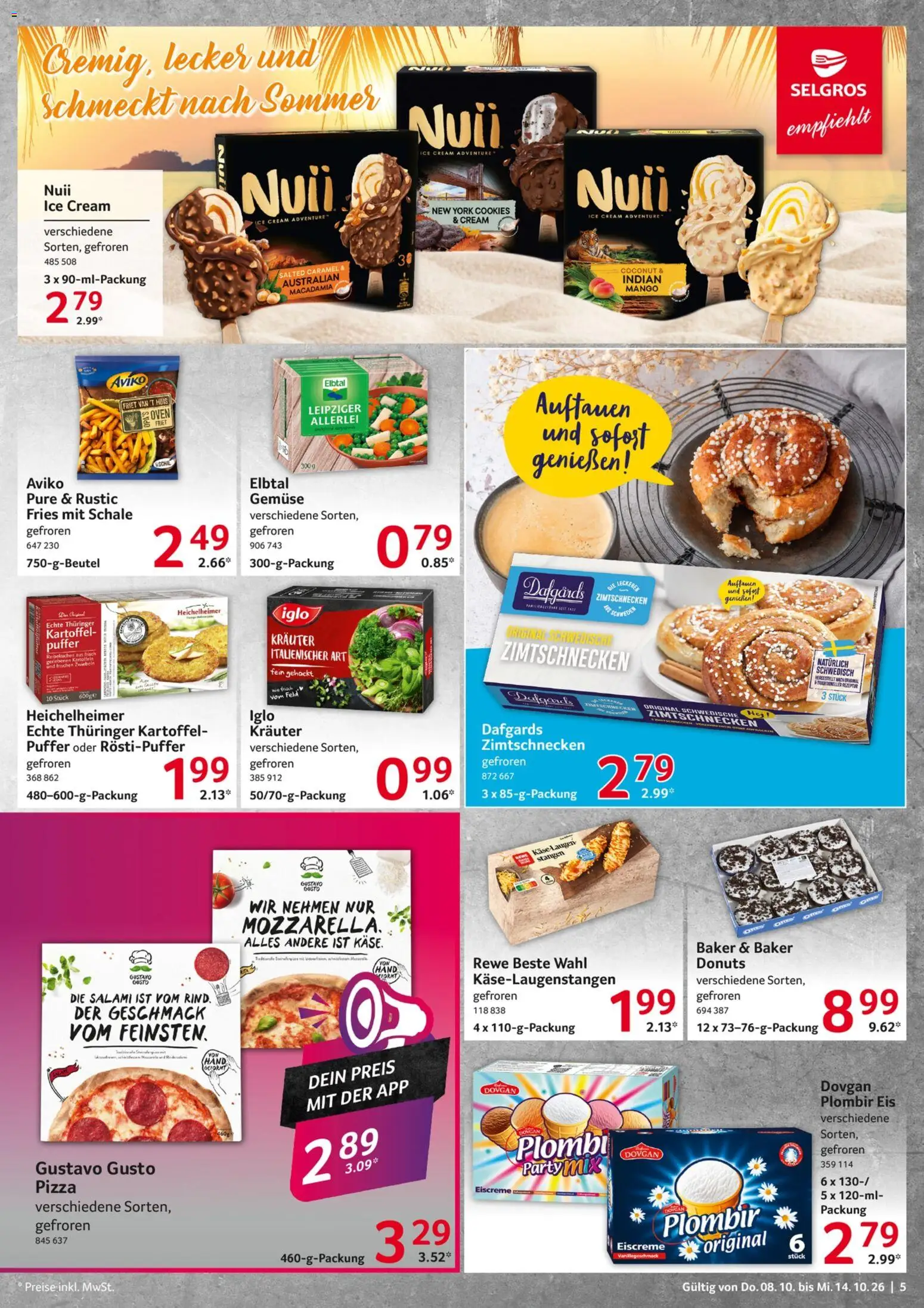 Selgros Prospekt – gültig ab 08.10.2026 | Seite: 5 | Produkte: Eiscreme, Kartoffeln, Pizza, Eis
