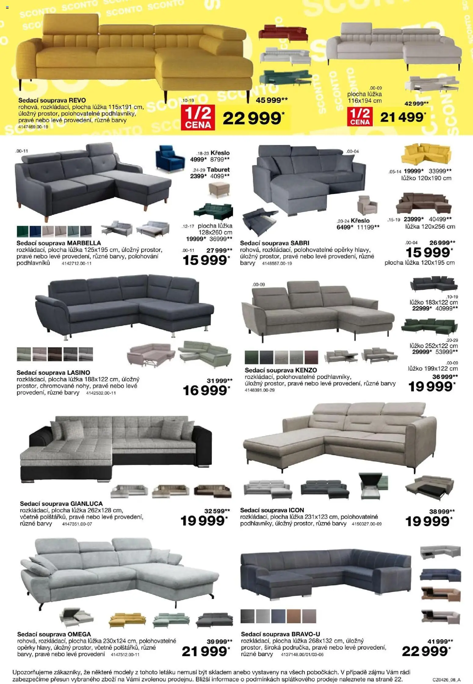 Sconto nábytek leták od 04.03.2026 | Strana: 8 | Produkty: Sedací souprava, Omega, Kenzo, Křeslo