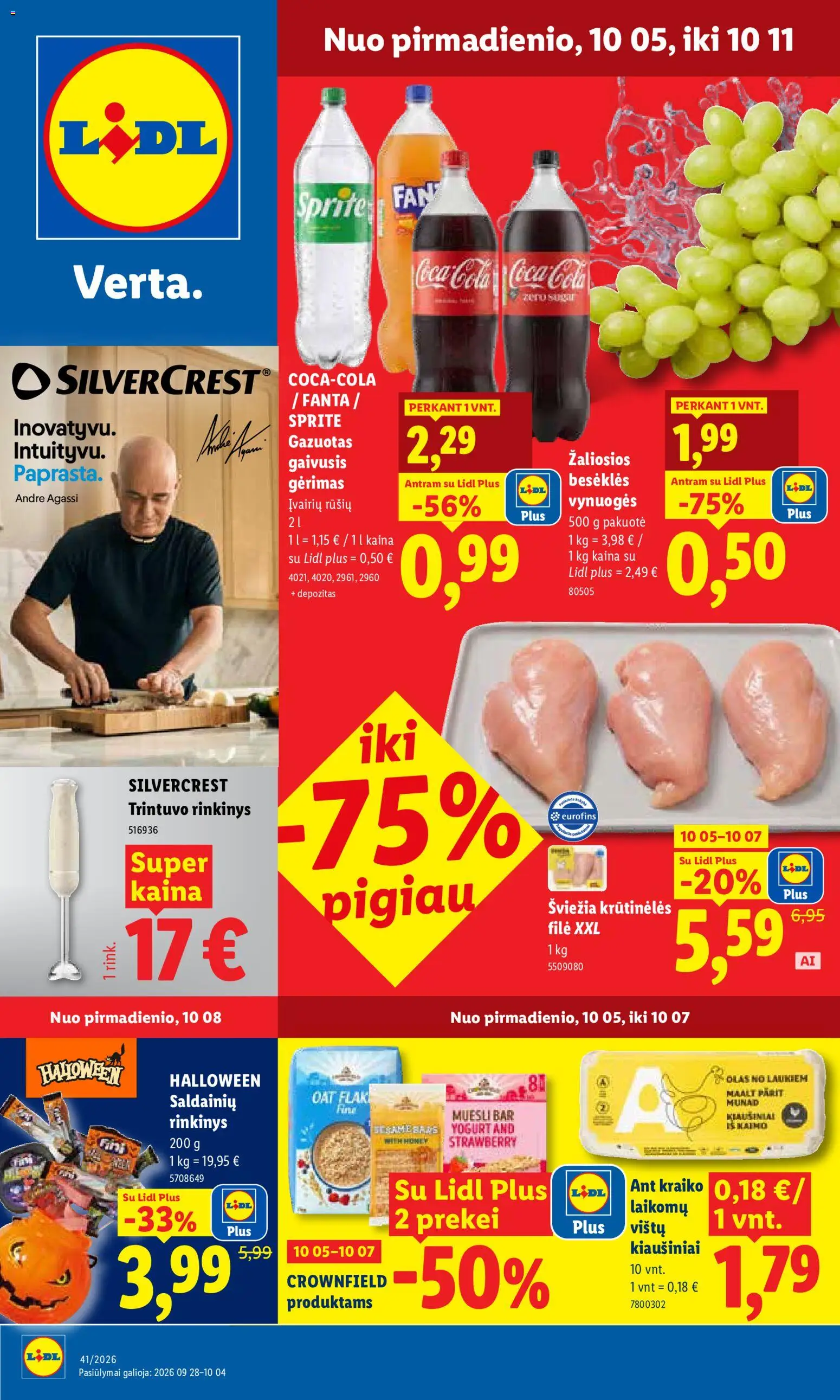 LIDL akcijos nuo 2026.10.05 | Puslapis: 1 | Prekių: Vynuogės, Kiaušiniai