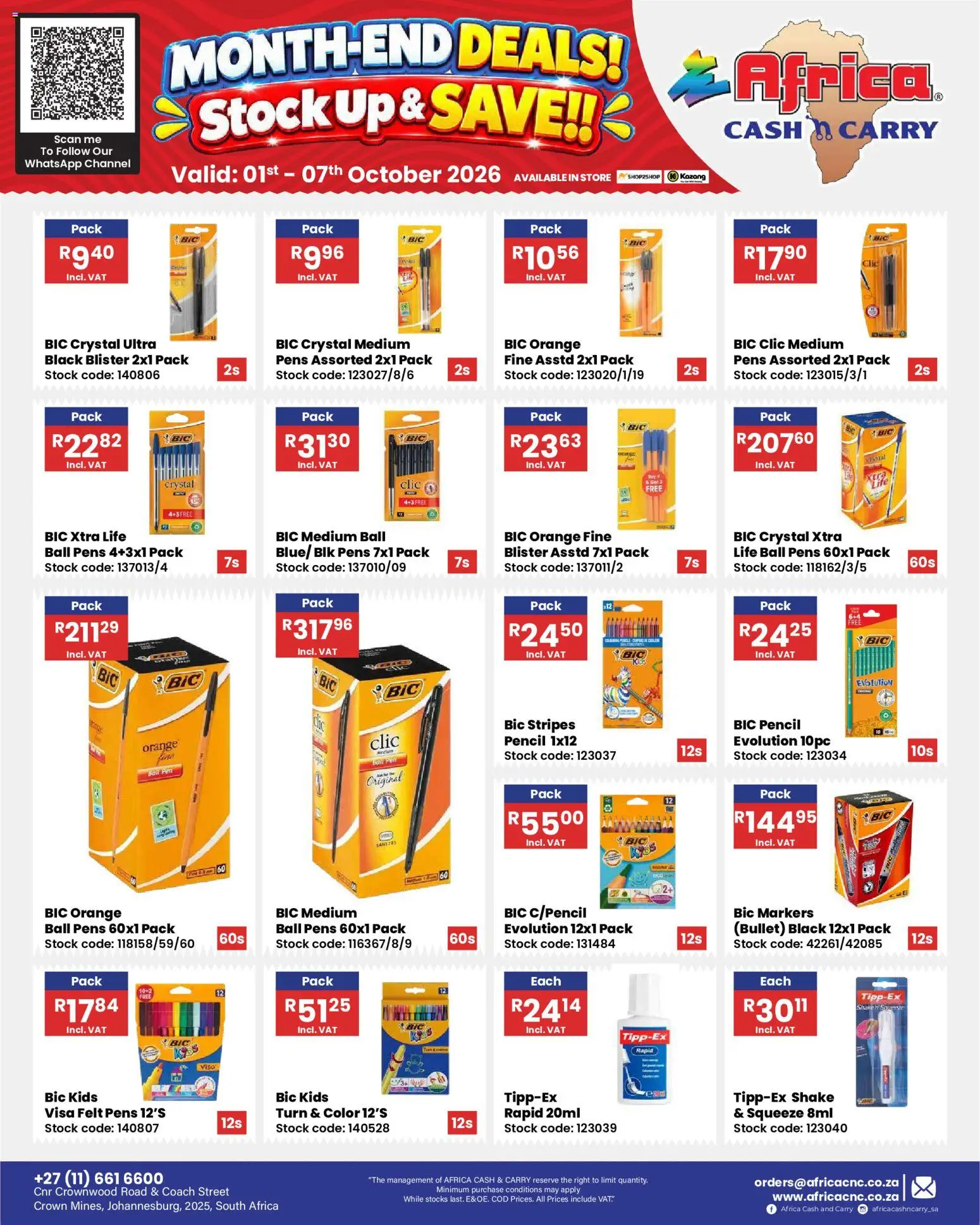New Africa Cash & Carry catalogue – valid from 01/10/2026 | Page: 64 | Products: Pencil, Pen, Stock