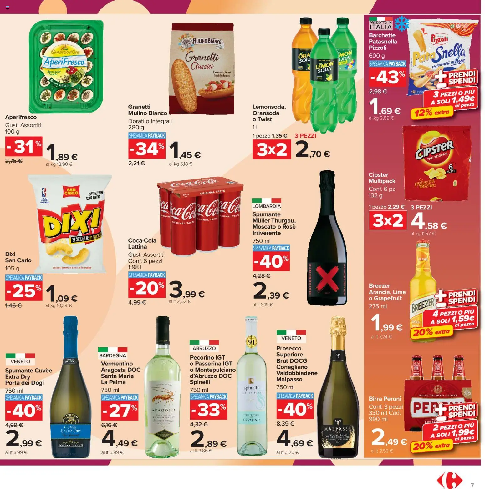 Volantino Carrefour del 16.06.2026 | Pagina: 7 | Prodotti: Prosecco, Spumante, Forno, Pecorino