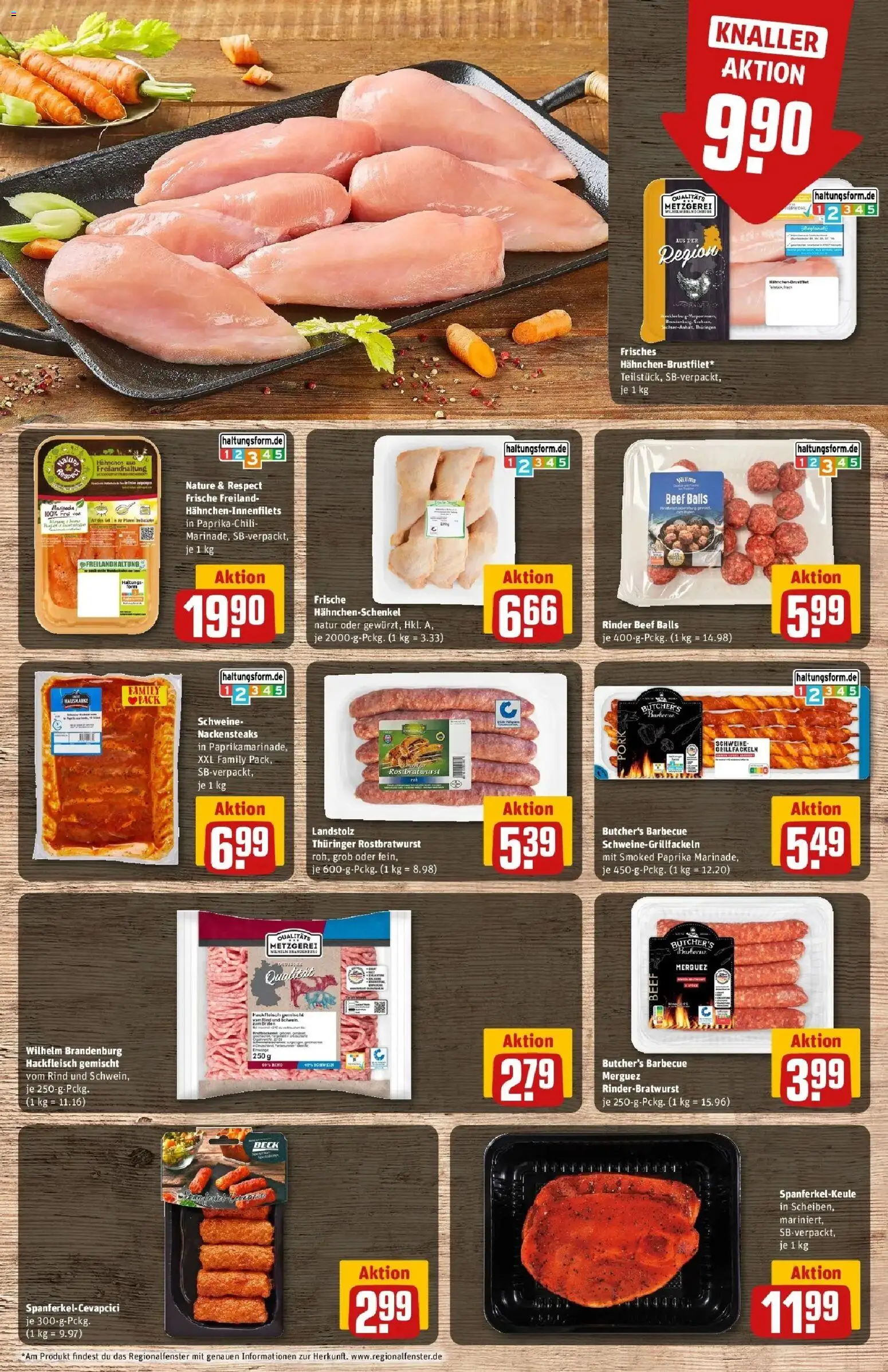 Rewe Prospekt Elsterwerda – gültig ab 27.07.2026 | Seite: 9 | Produkte: Nackensteaks, Hahnchen, Hahnchenschenkel, Paprika