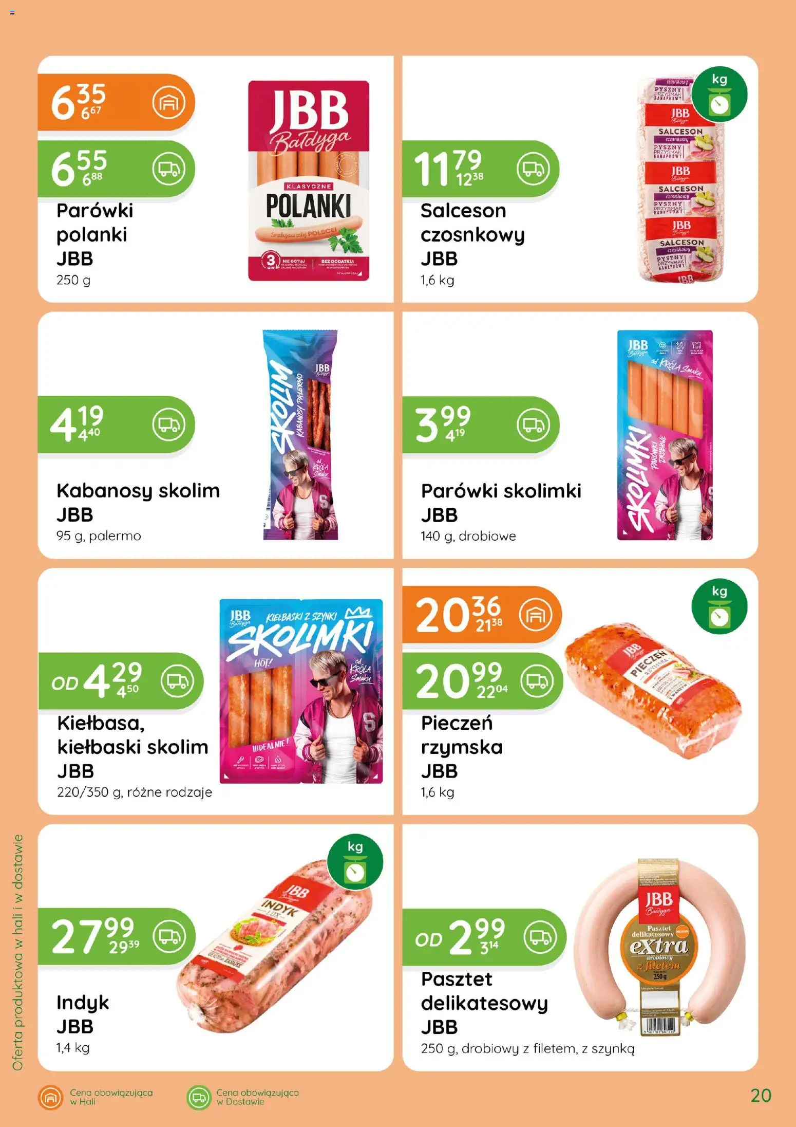 Eurocash gazetka - Katalog Wędlin od 03.09.2026 | Strona: 20 | Produkty: Pasztet, Kabanosy, Parówki, Kiełbaski