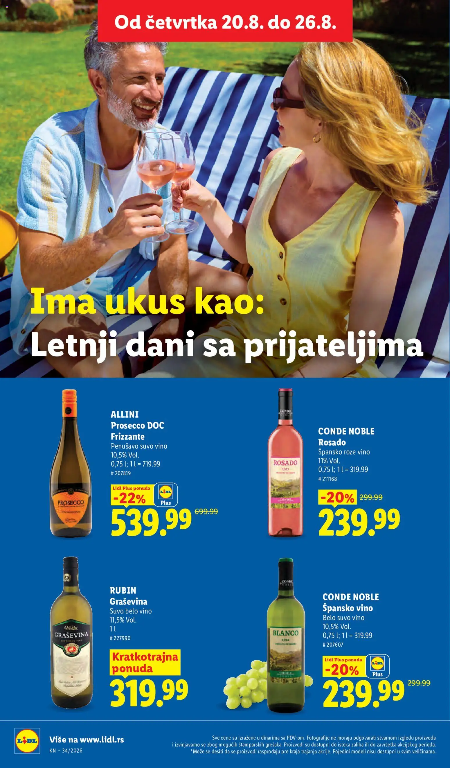 Lidl katalog - važi od 20.08.2026 | Strana: 34 | Proizvode: Graševina, Belo vino, Prosecco, Vino
