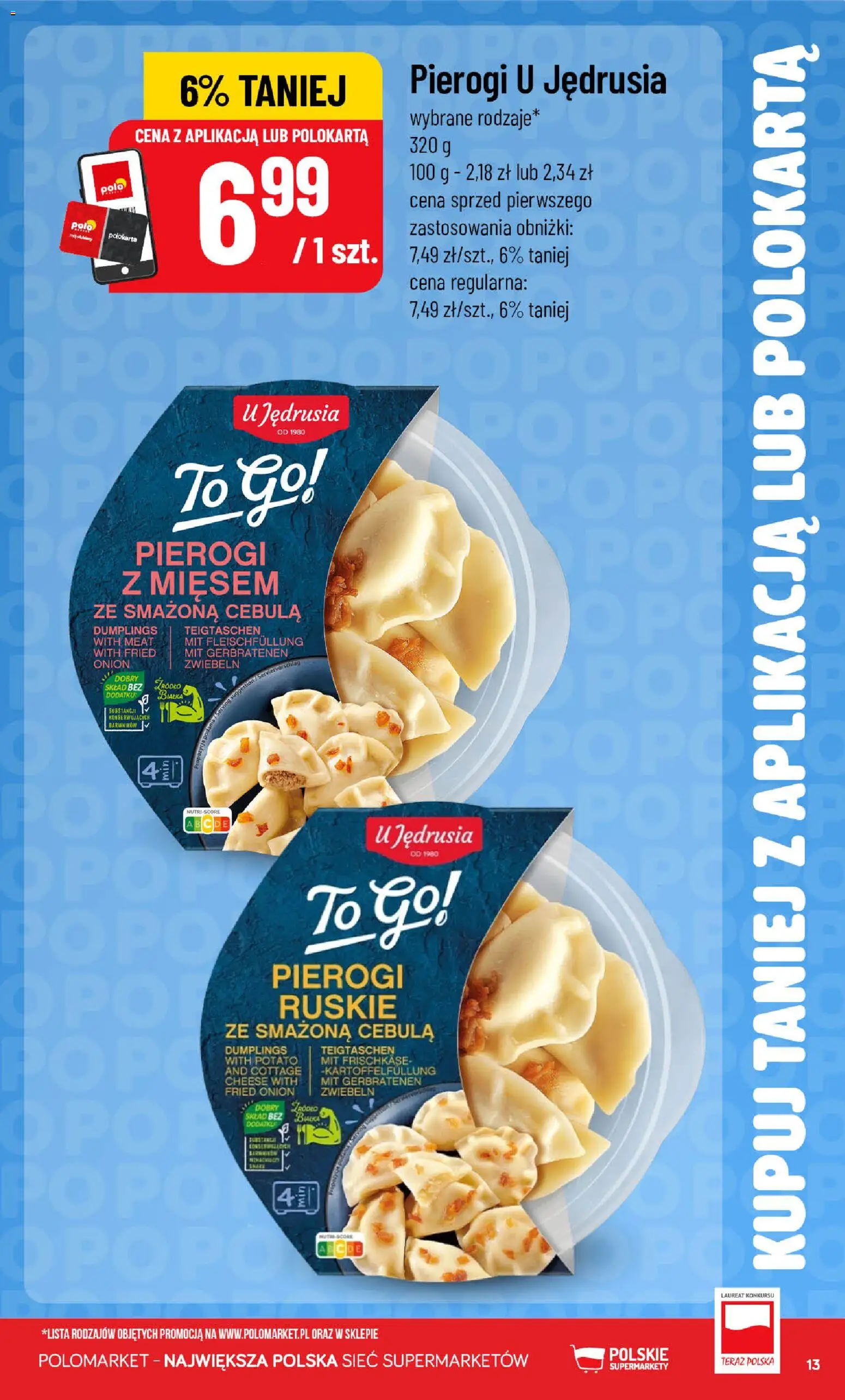 POLOmarket gazetka - Kupuj taniej od 23.09.2026 | Strona: 13 | Produkty: Pierogi, Cebula, Pierogi z mięsem, Pierogi ruskie