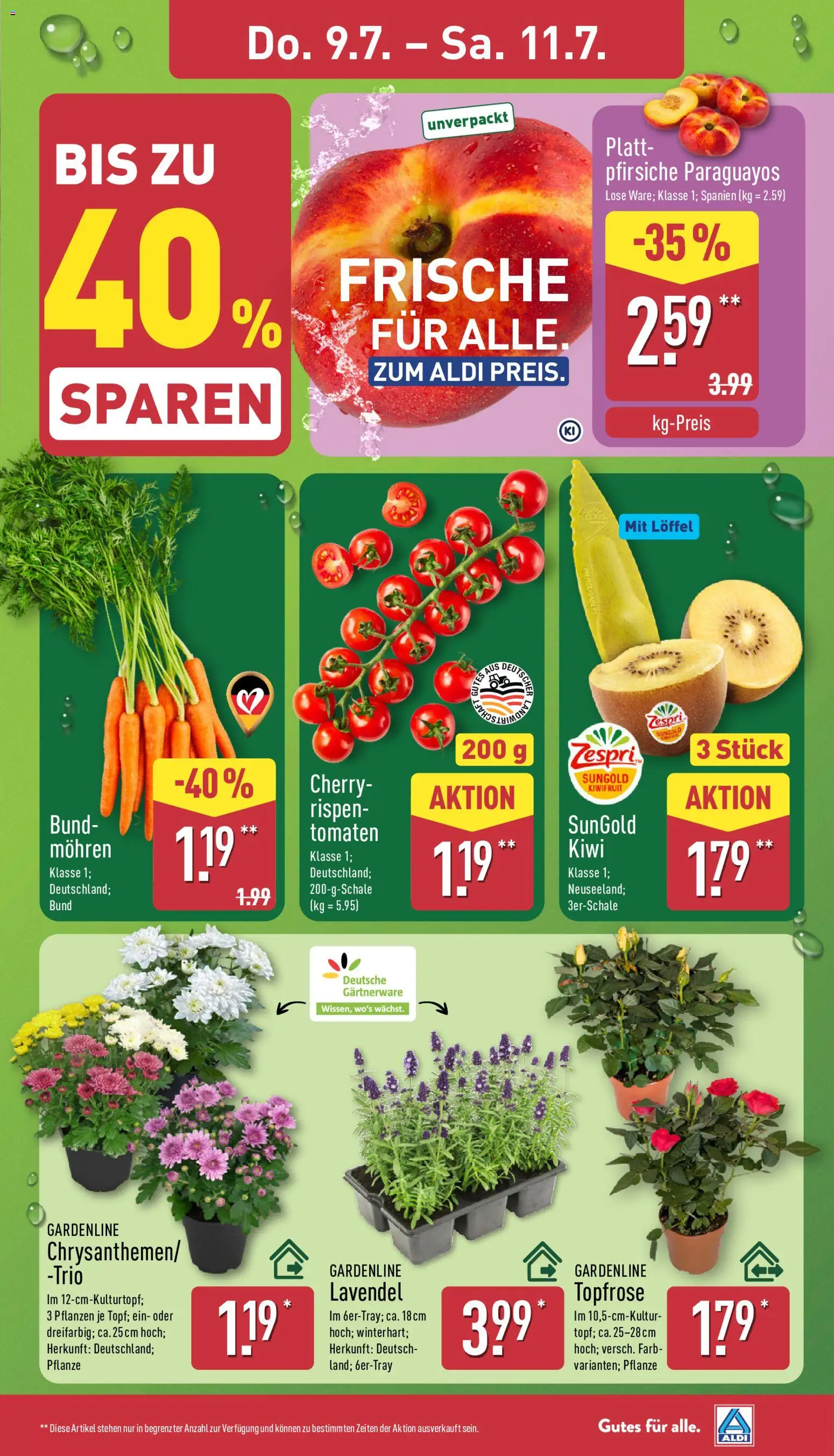 Aldi Prospekt – gültig ab 06.07.2026 | Seite: 27 | Produkte: Tomaten, Mohren, Lavendel, Kiwi