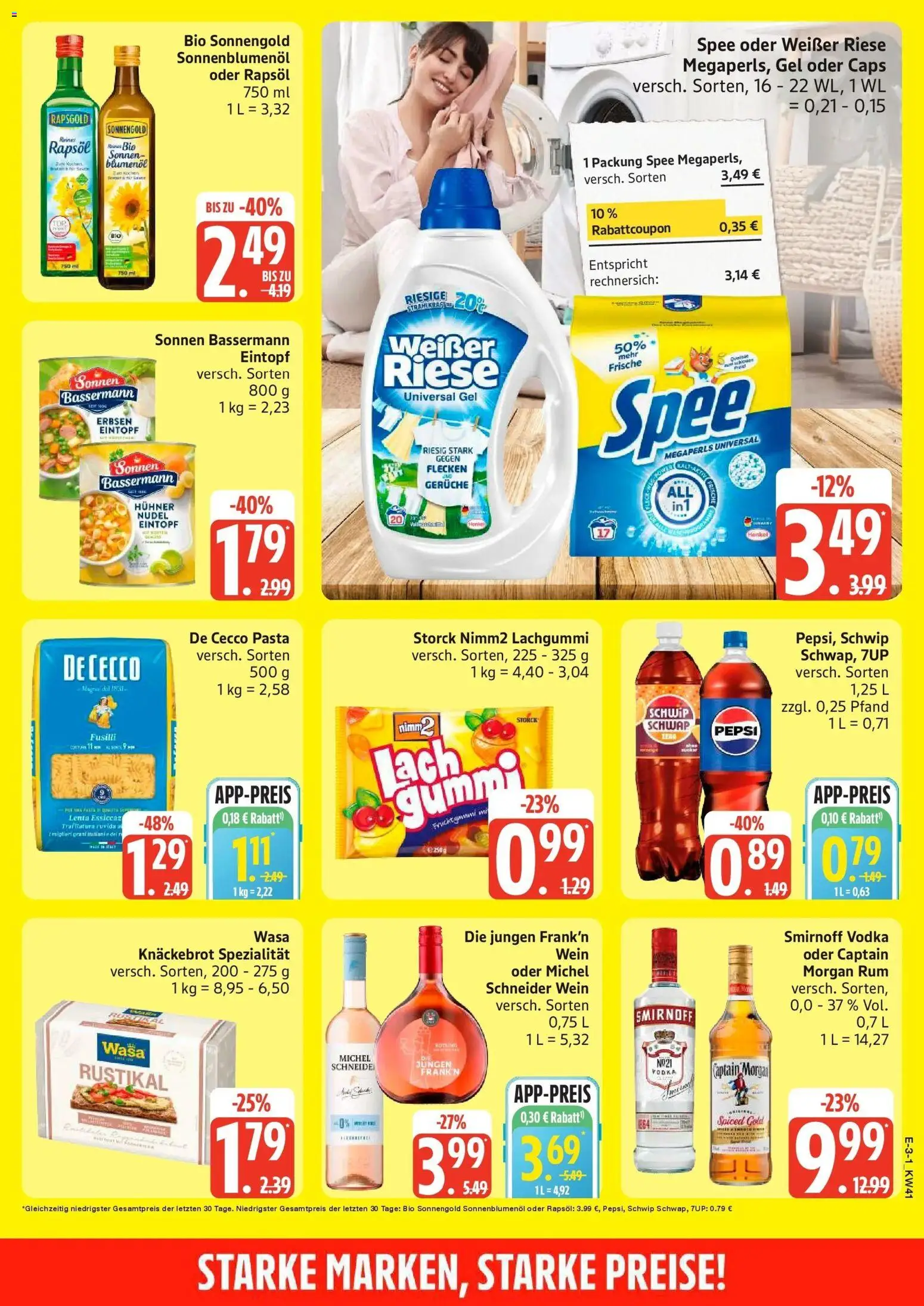 Edeka Prospekt Tostedt (ab 05.10.2026) » Angebote Online | Seite: 3 | Produkte: Captain morgan, Pepsi, Pasta, Erbsen