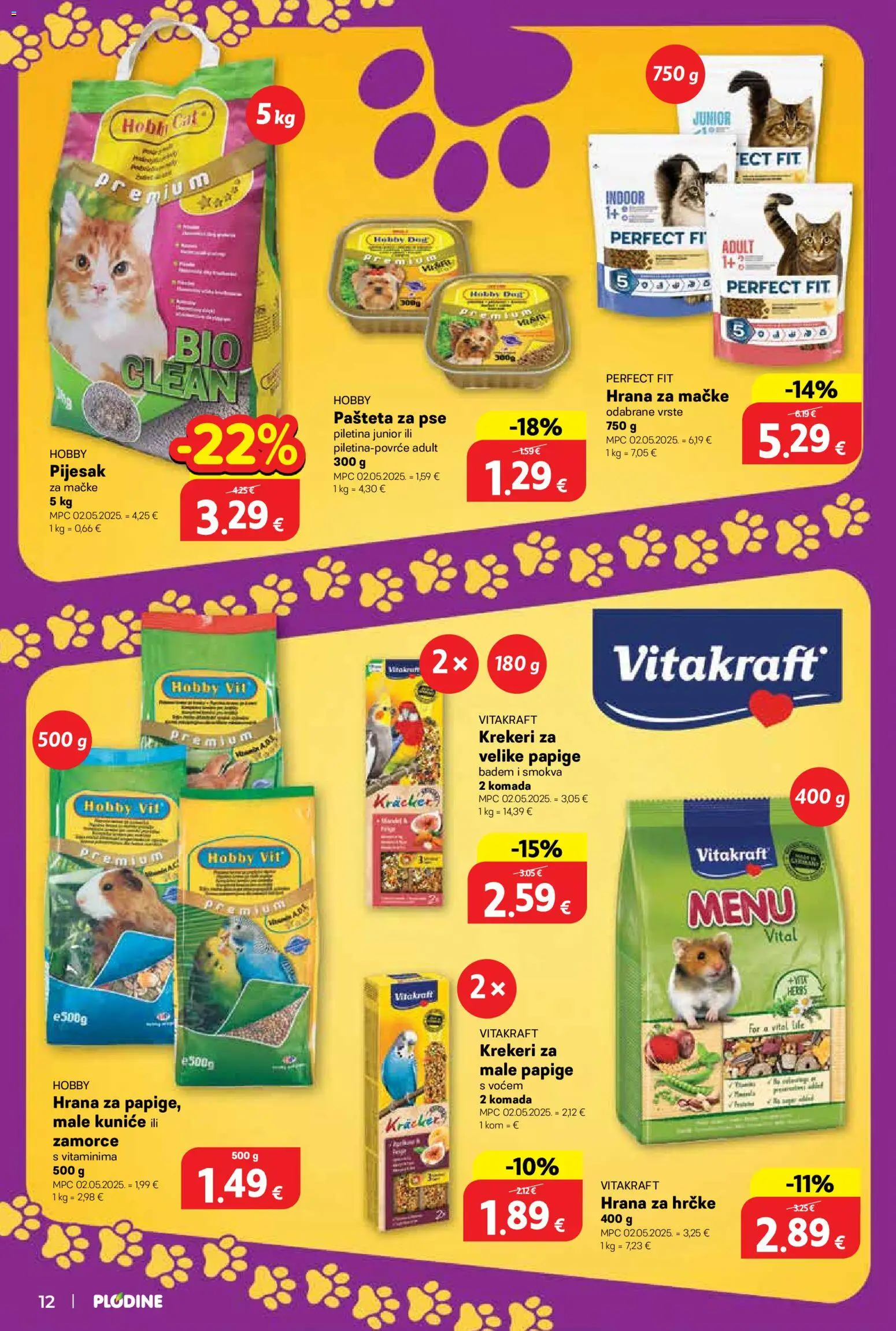 Plodine katalog | vrijedi od 01.10.2026 | Stranica: 12 | Proizvodi: Piletina, Pašteta, Hrana za mačke, Badem