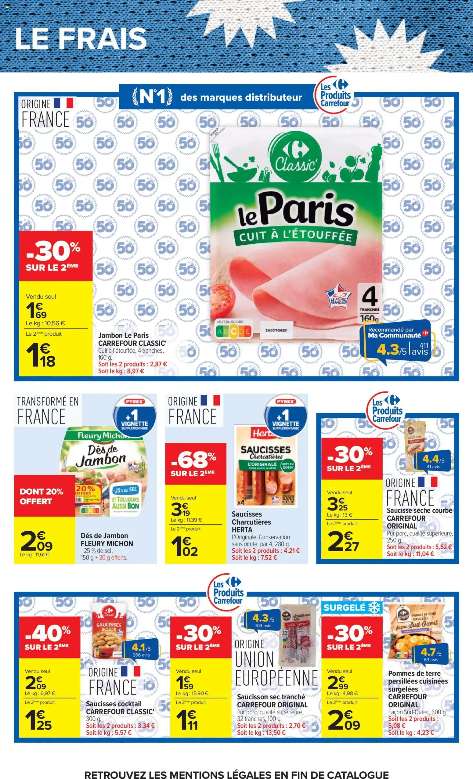 {H1} | Page: 36 | Produits: Saucisson, Jambon, Porc, Pommes