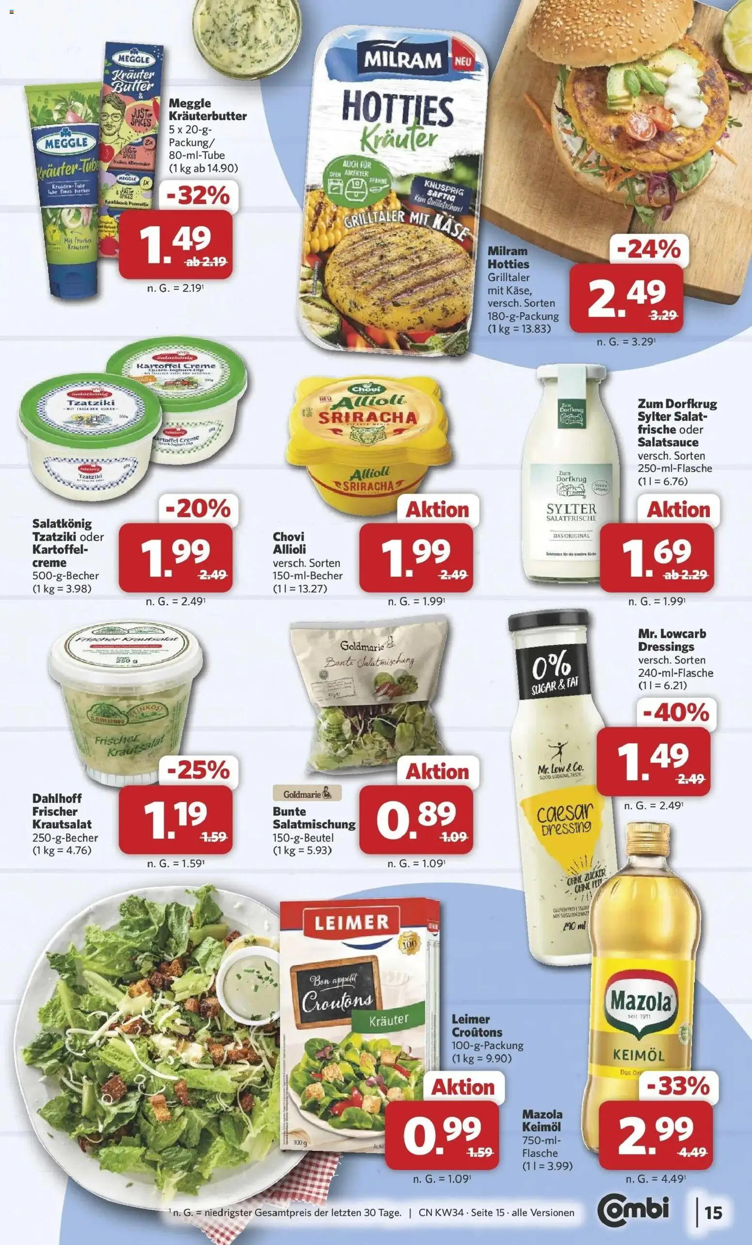 Combi Prospekt Dülmen (ab 17.08.2026) zum Blättern | Seite: 15 | Produkte: Quark, Joghurt, Petersilie, Salat