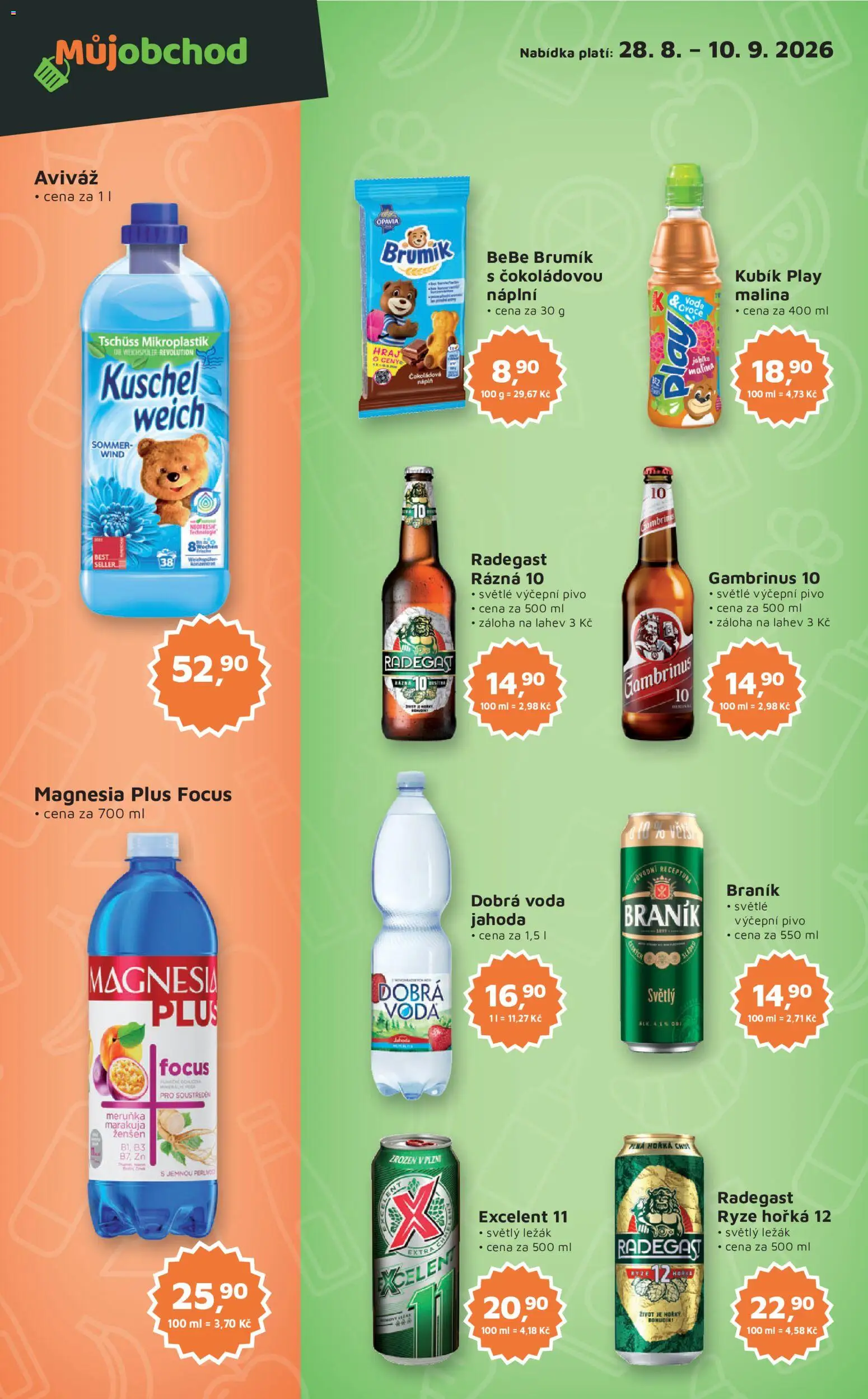 Můj obchod leták - Brand od 28.08.2026 | Strana: 3 | Produkty: Marakuja, Gambrinus 10, Brumik, Láhev