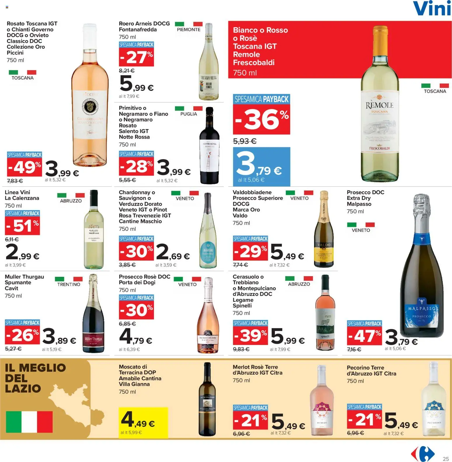 Volantino Carrefour del 13/07/2026 | Pagina: 25 | Prodotti: Prosecco, Spumante, Pecorino