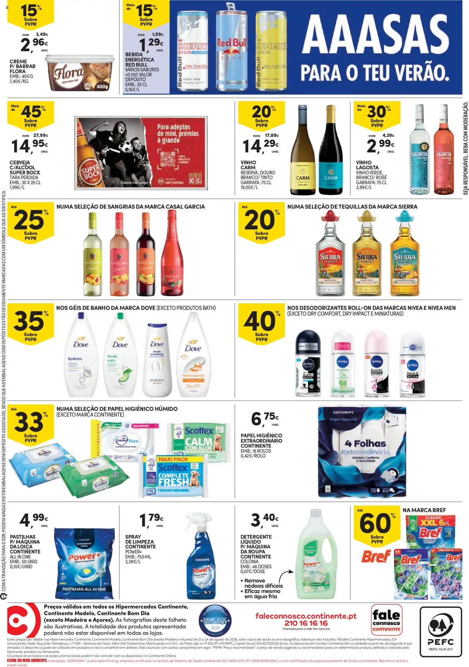 Continente Fim de Semana à Continente │ válido de 21/08/2026 | Página: 4 | Produtos: Agua, Lagosta, Vinho, Bebida