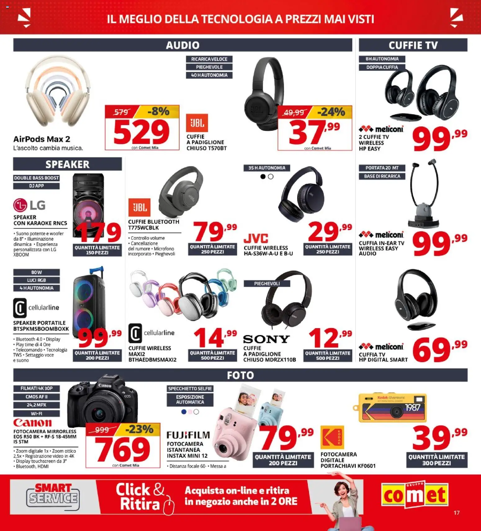 Volantino Comet del 08/10/2026 | Pagina: 17 | Prodotti: Telecomando, Audio, Airpods, Illuminazione