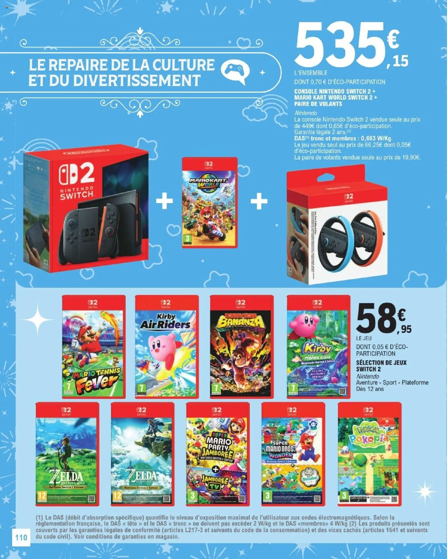 {H1} | Page: 110 | Produits: Couverts, Nintendo Switch, console Nintendo Switch, Jeux