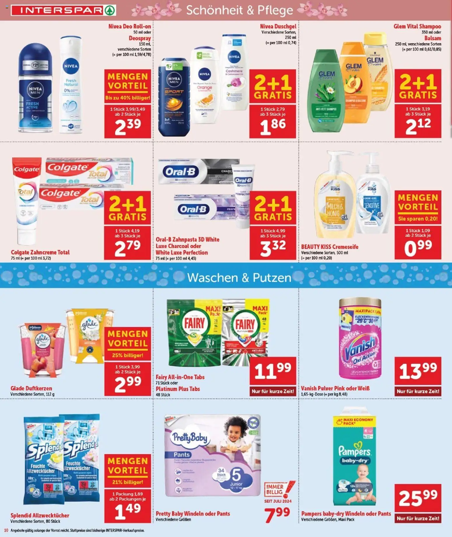 Interspar Flugblatt - Burgenland Nord gültig ab 29.05.2026 | Seite: 10 | Produkte: Pampers, Shampoo, Duschgel, Zahnpasta