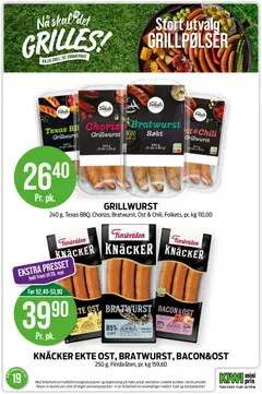 Forhåndsvisning av KNÄCKER EKTE OST, BRATWURST, BACON&OST, 250 g, Finsbråten gyldig fra 04.05.2026 | Side: 4 | Produkter: Bavețică, MP3-плеєр, Kiwi, Curry powder