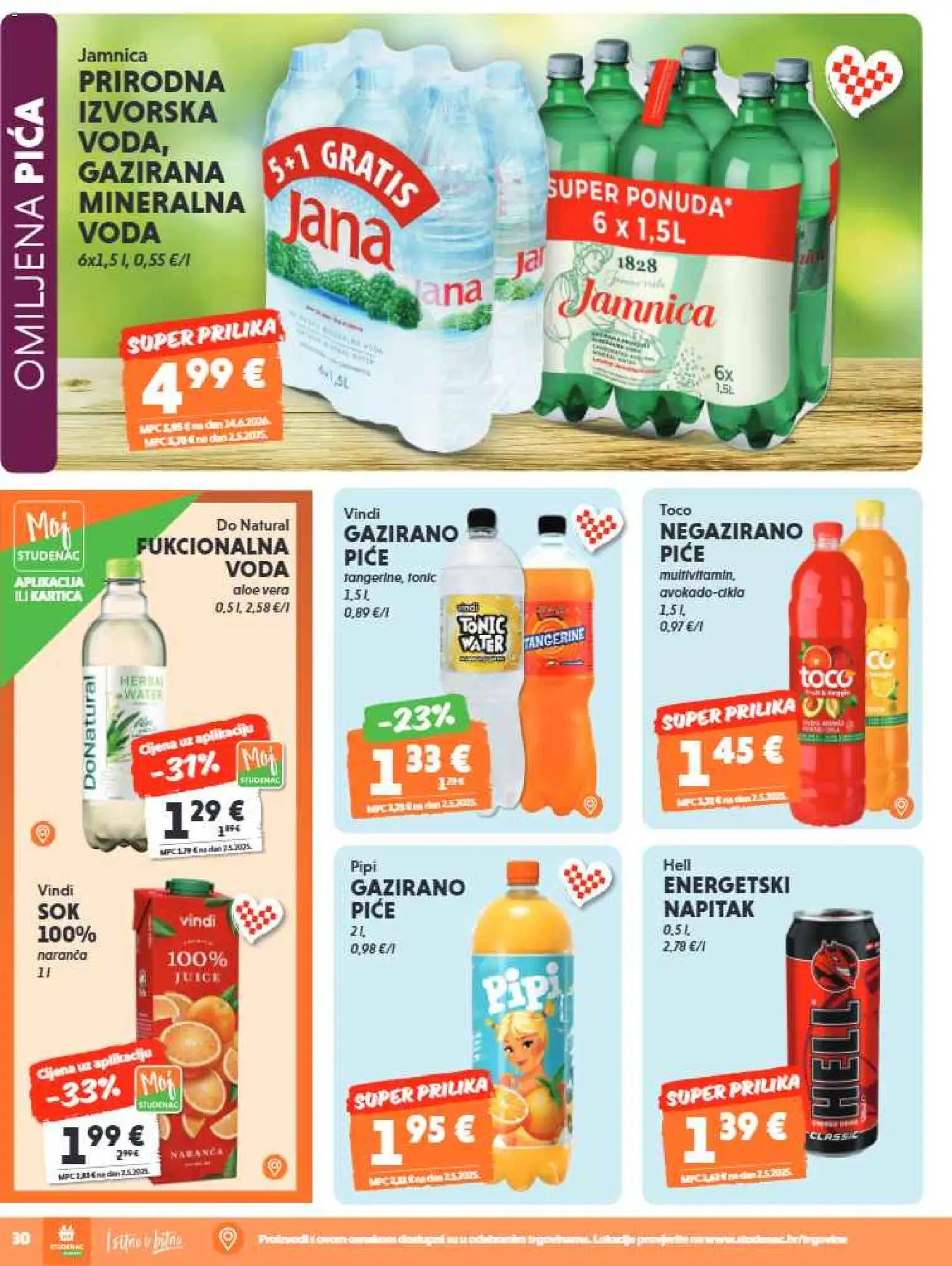 Studenac katalog | vrijedi od 29.07.2026 | Stranica: 30 | Proizvodi: Pica, Jamnica, Napitak, Aloe vera