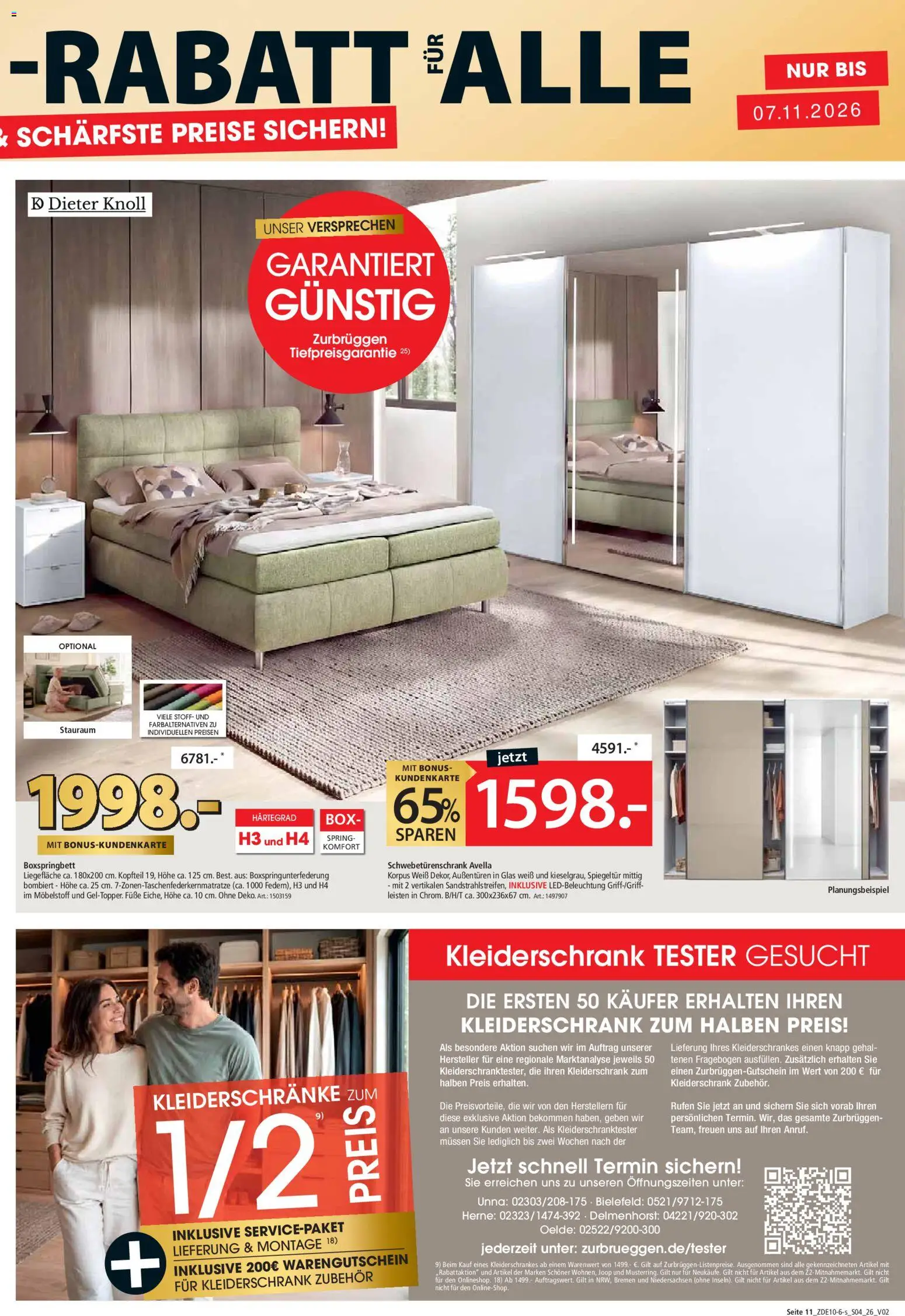 Zurbrüggen Prospekt – gültig ab 31.10.2026 | Seite: 13 | Produkte: Kleiderschrank, Schwebetürenschrank, Boxspringbett, Box