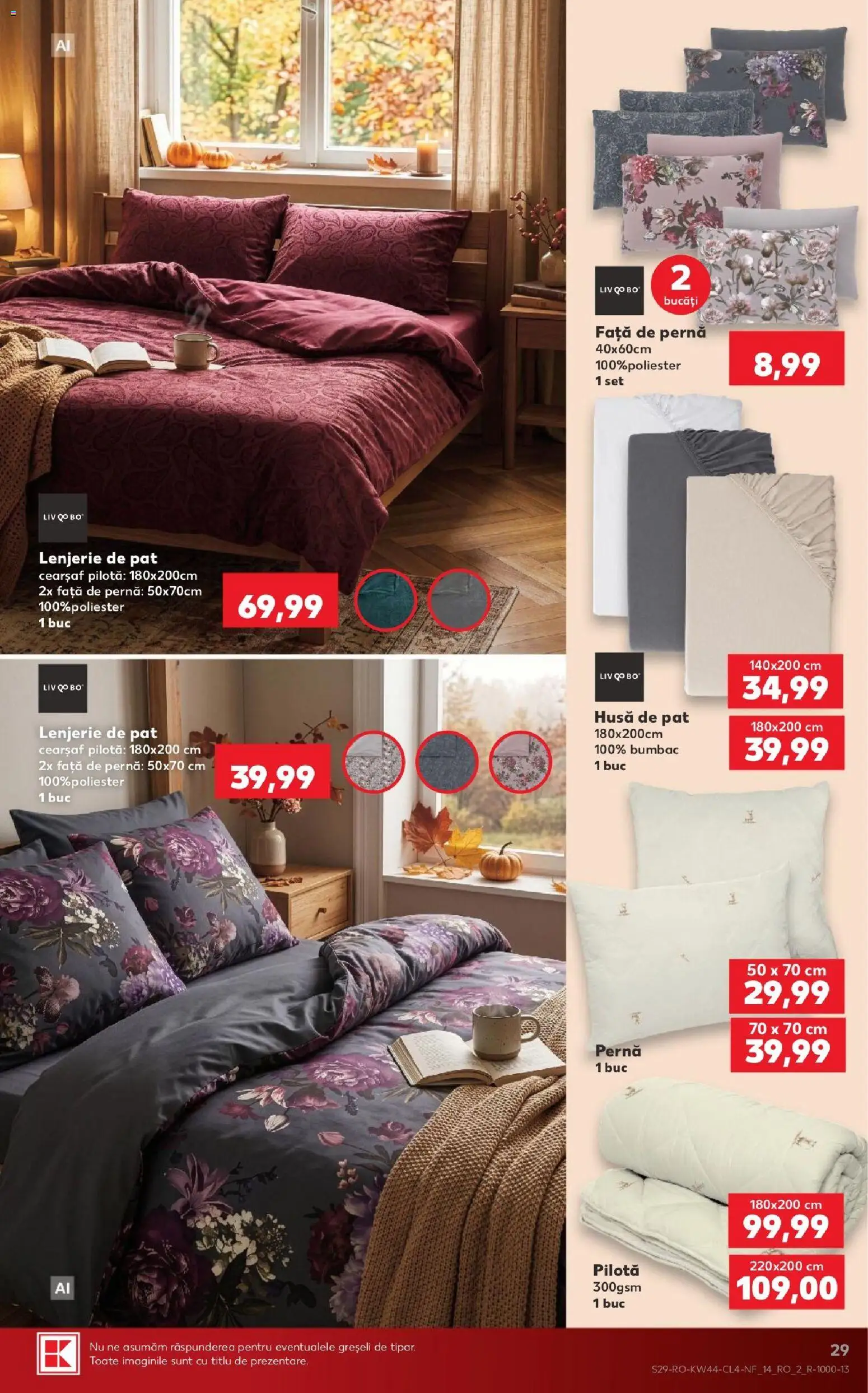 Noul catalog Kaufland – valabil de la 28.10.2026 | Pagină: 29 | Produse: Pat, Lenjerie de pat, Pernă, Față de pernă