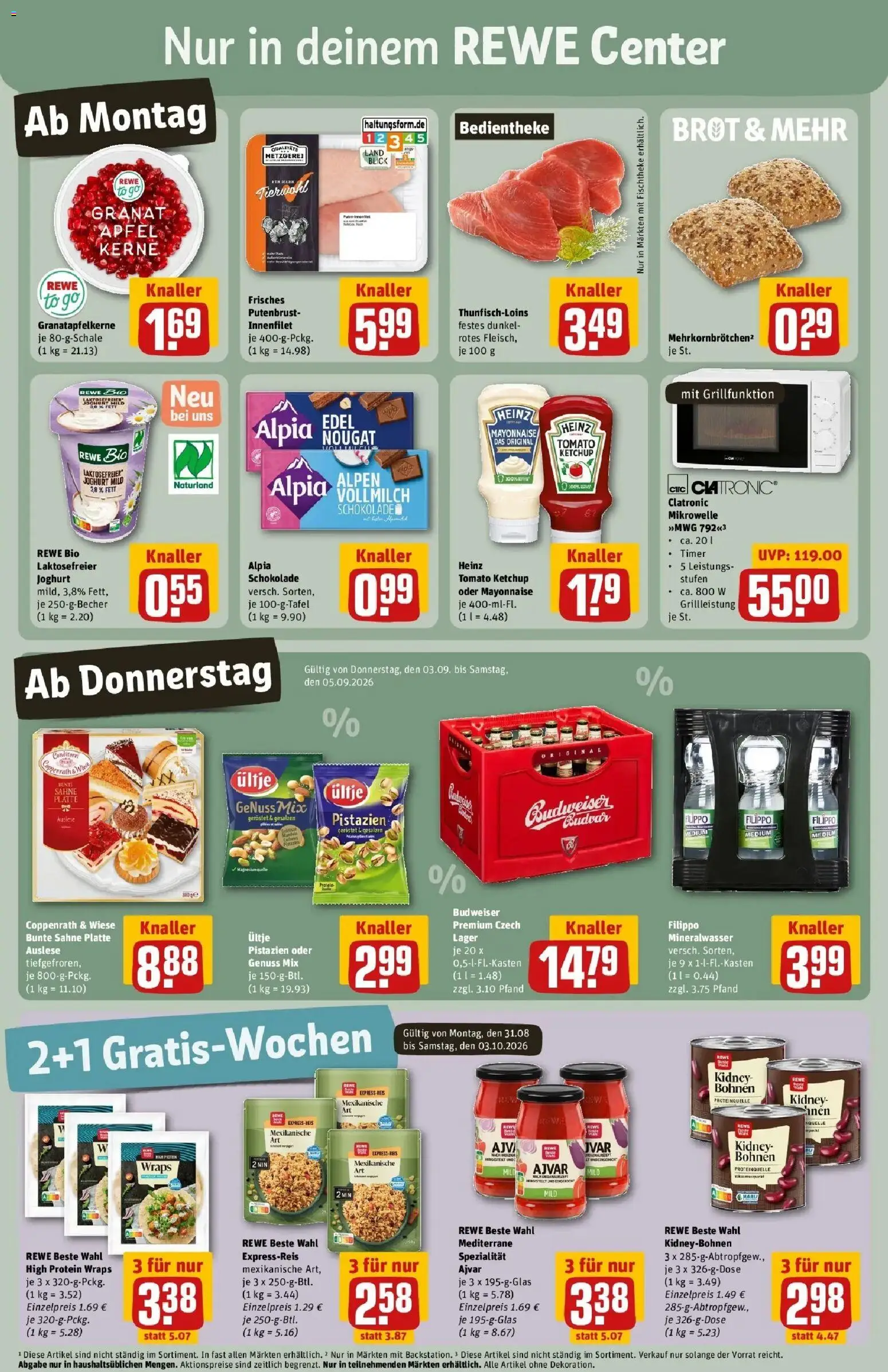 REWE Prospekt ab 31.08.2026 zum Blättern » Angebote | Seite: 3 | Produkte: Joghurt, Äpfel, Mayonnaise, Ketchup