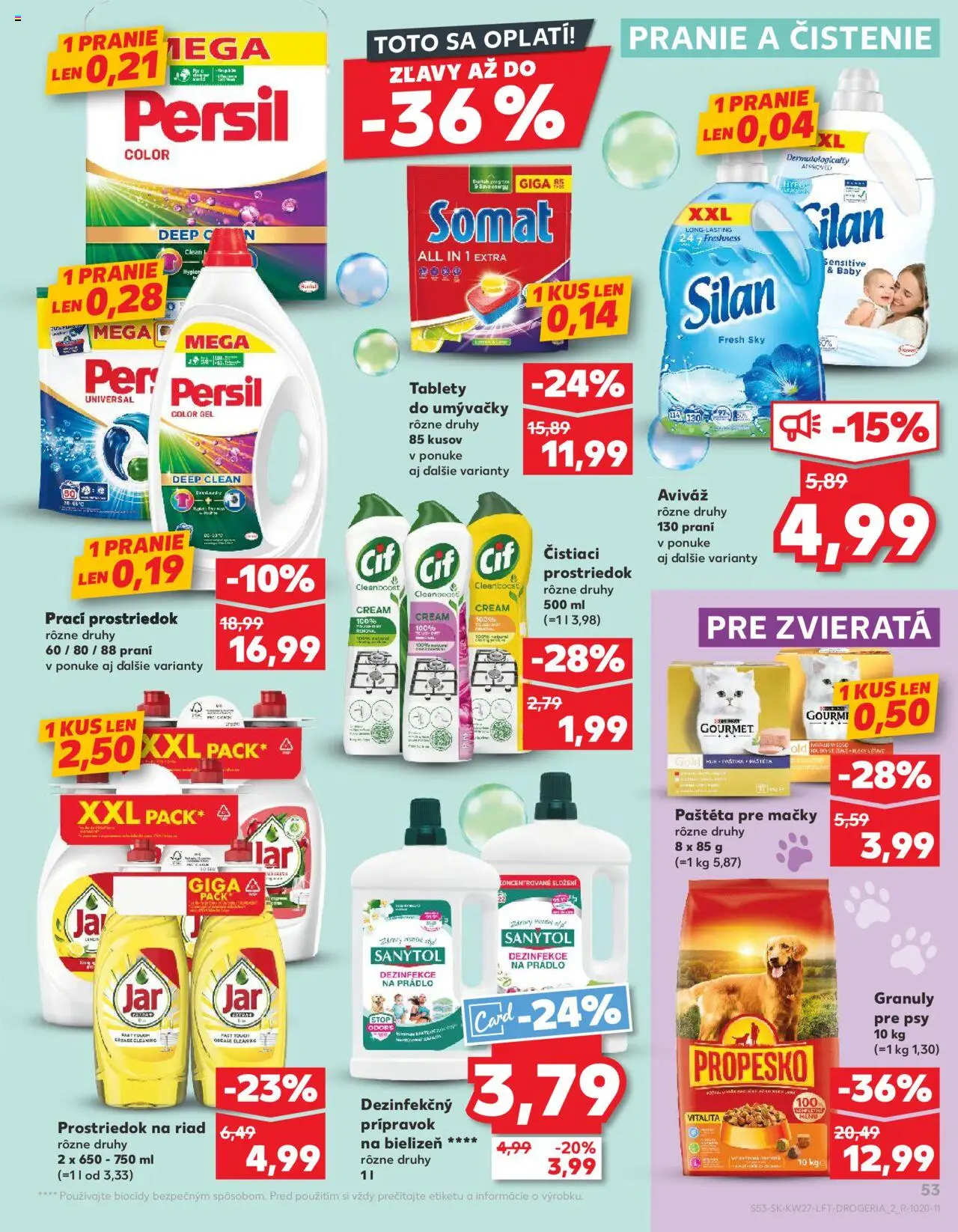 Nové Kaufland akcie – leták je platný od 03.07.2025 | Strana: 53 | Produkty: Sanytol, Aviváž, Čistiaci prostriedok, Jar
