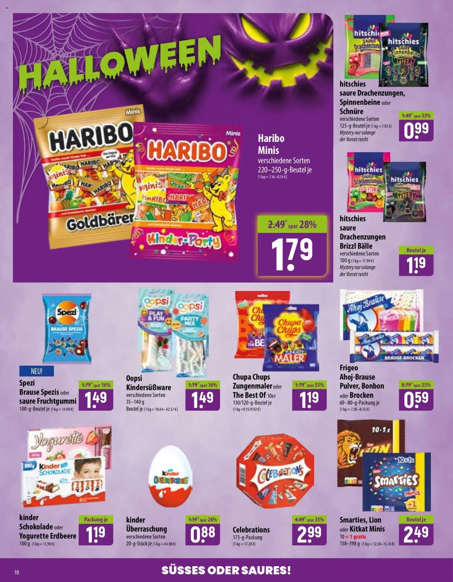 Famila Prospekt – gültig ab 19.10.2026 | Seite: 10 | Produkte: Haribo, Yogurette, Schokolade, Celebrations