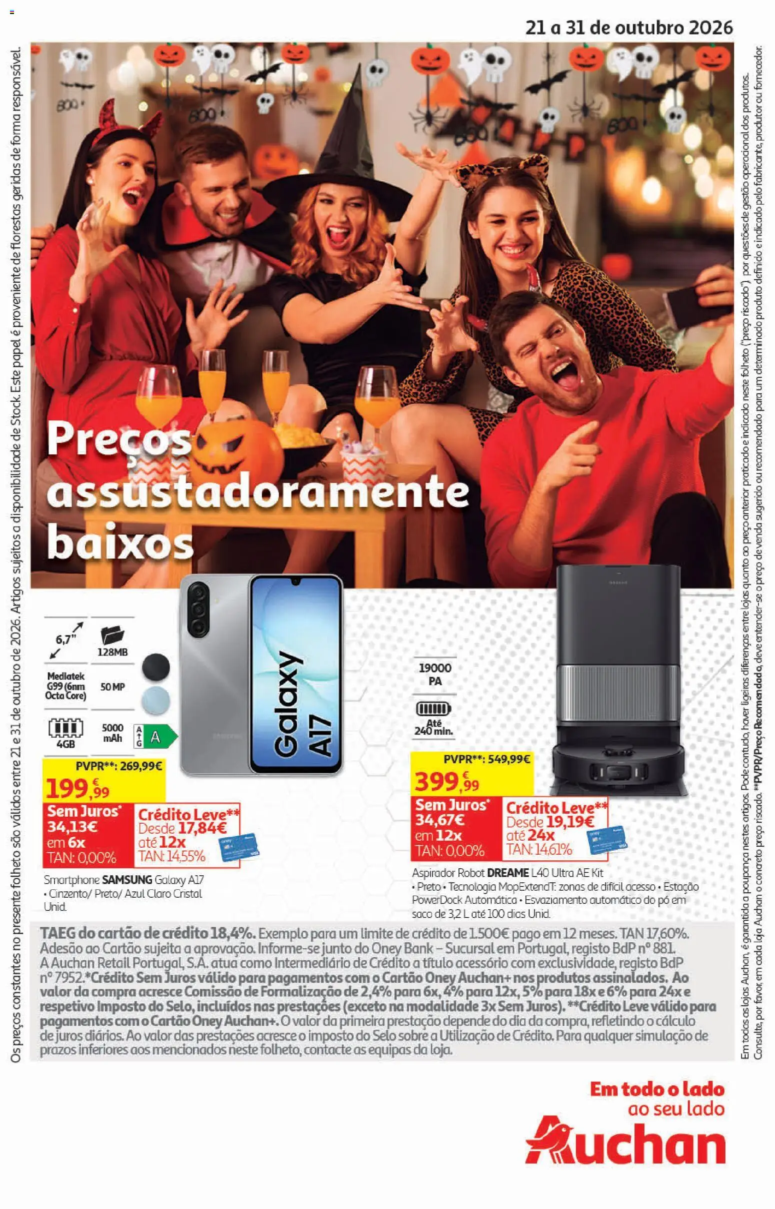 Auchan Halloween │ válido de 21/10/2026 | Página: 36 | Produtos: Smartphone, Aspirador, Saco, Pó