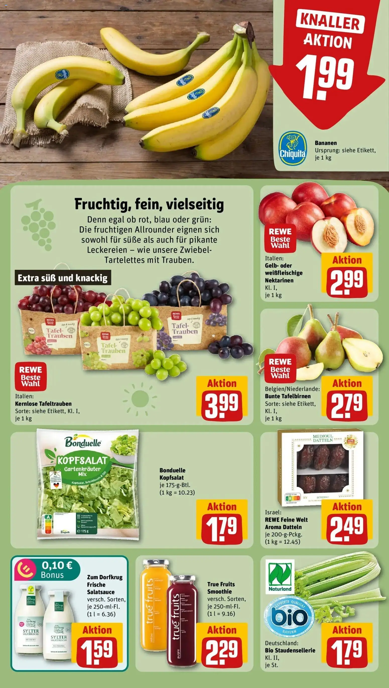 REWE Prospekt ab 31.08.2026 zum Blättern » Angebote | Seite: 6 | Produkte: Nektarinen, Trauben, Bananen