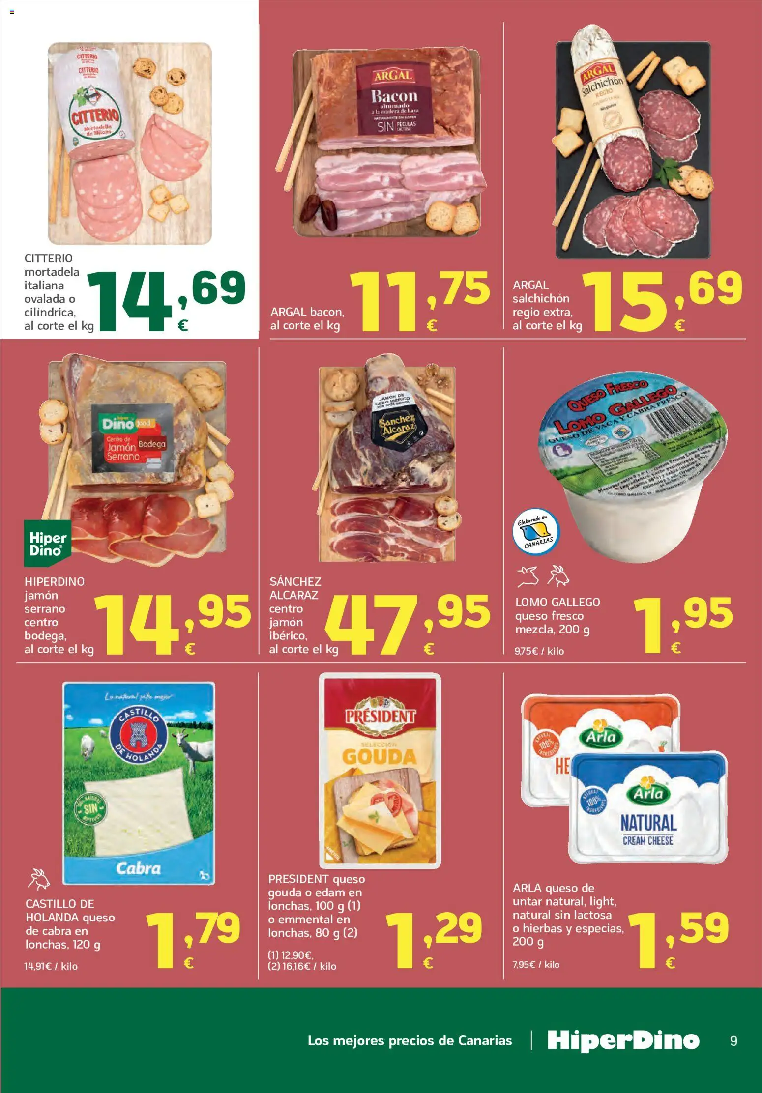 HiperDino folleto │ válido desde el 09.06.2026 | Página: 9 | Productos: Queso de vaca, Queso fresco, Queso Gouda, Mortadela