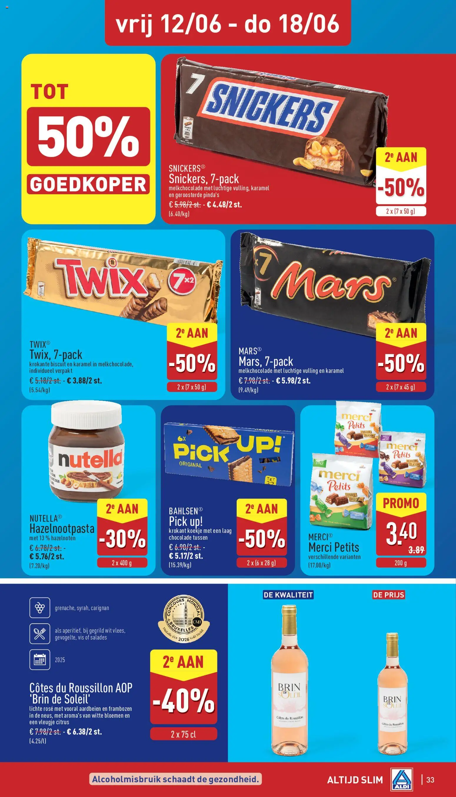 {H1} | Pagina: 33 | Producten: Vis, Salades, Mars, Snickers