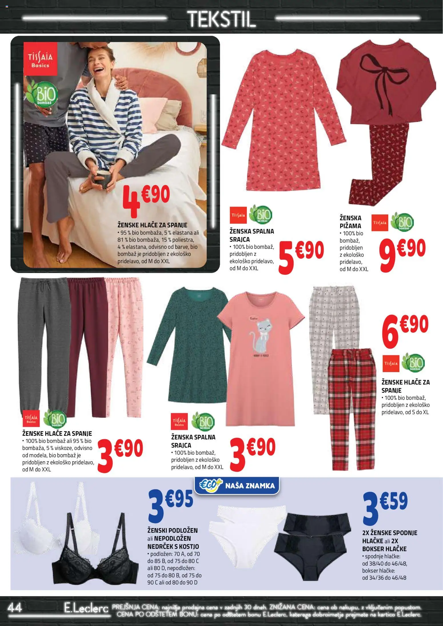 Novi E.leclerc katalog ponudbe – veljaven od 30.09.2026 | Stran: 44 | Izdelki: Srajca, Pižama, Hlace