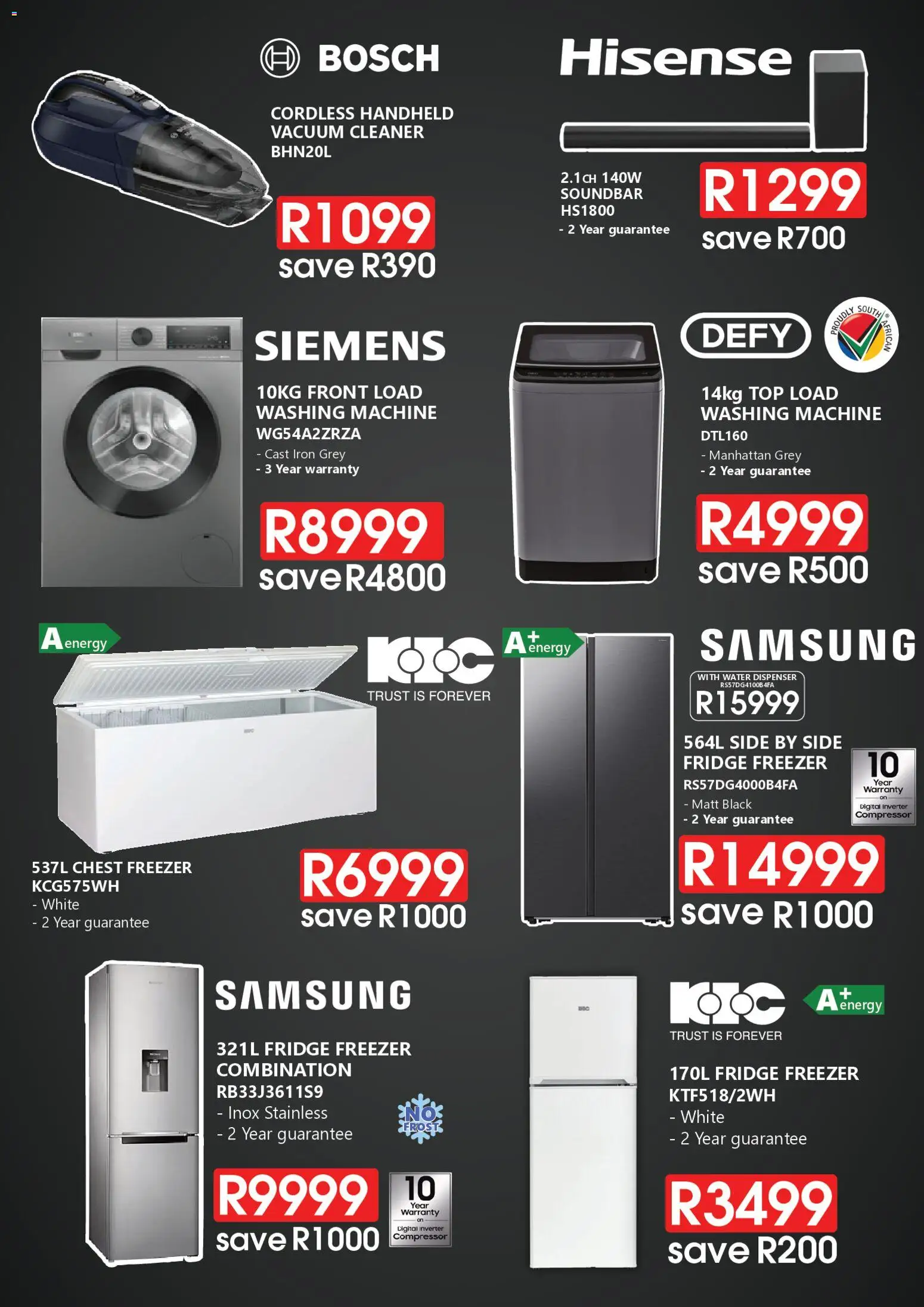 New Tafelberg Furnishers catalogue – valid from 14/10/2026 | Page: 5 | Products: Iron, Compressor, Chest freezer, Water