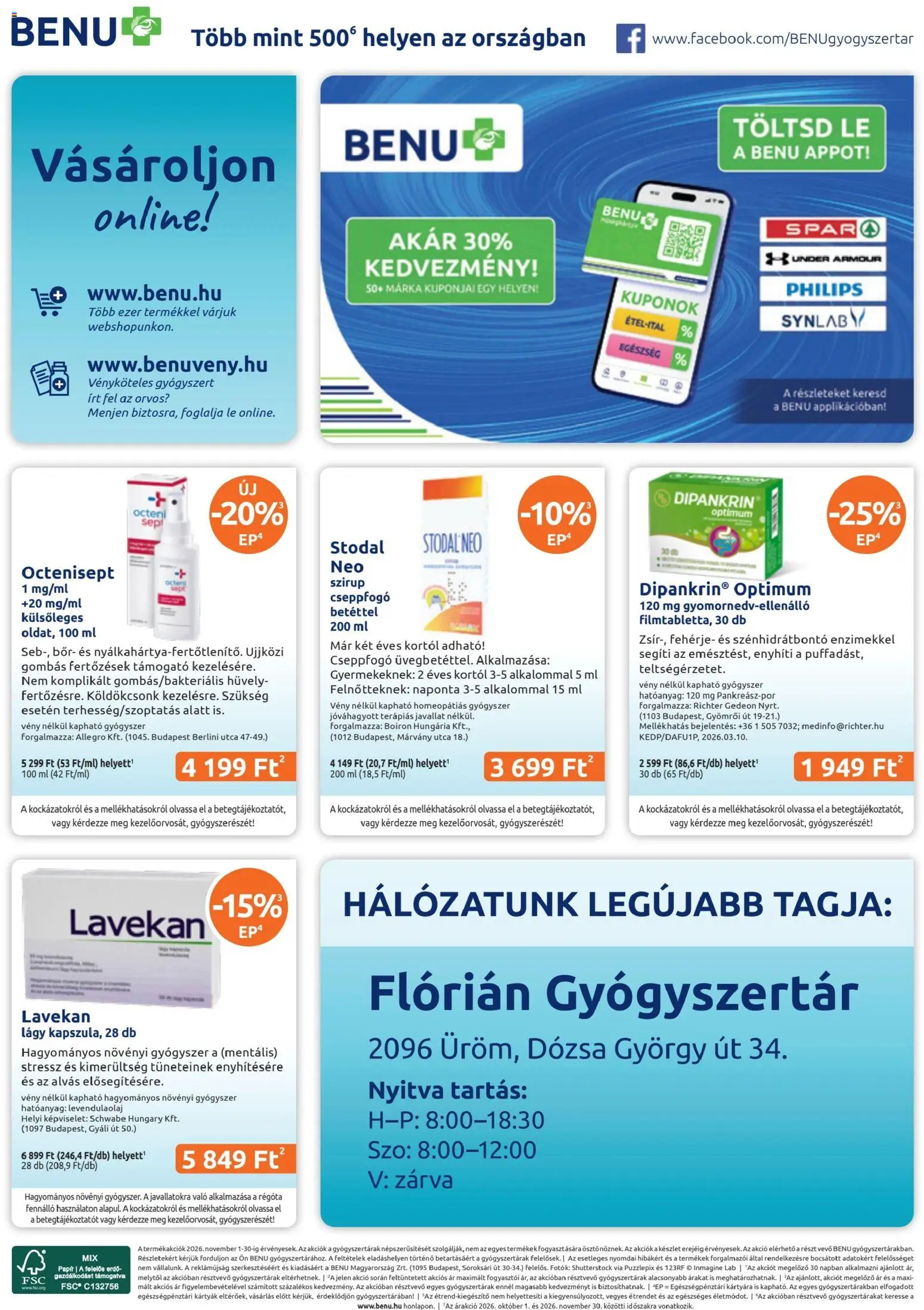 BENU Gyógyszertárak akciós ujság - amely érvényes a következő dátumtól: 2026.11.01. | Oldal: 32 | Termékek: Fehérje, Philips, Márka, Bor