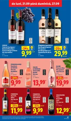 Ofertele Lidl valabile de la 21.09.2026 | Pagină: 27 | Produse: Vin rose, Vin spumant, Vin, Plus