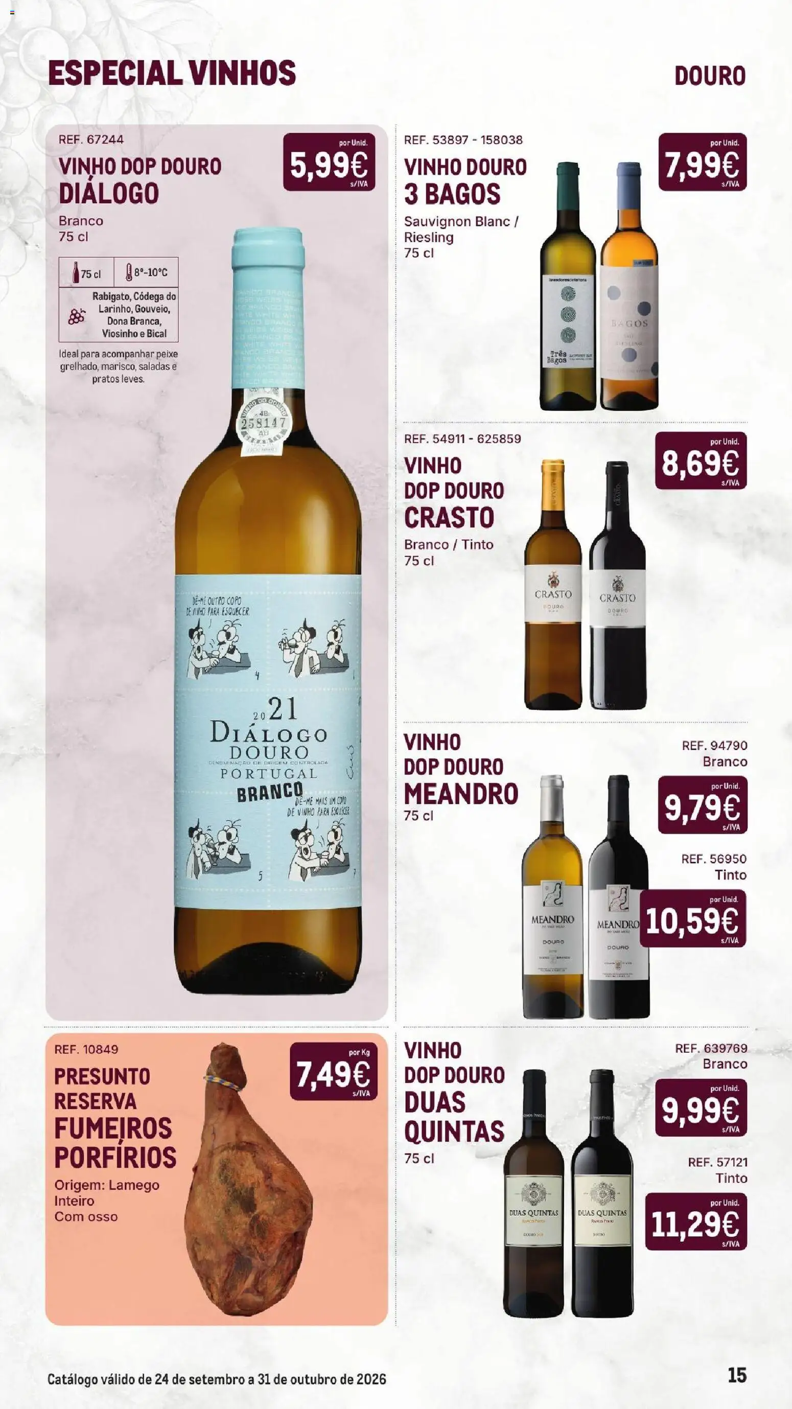 Makro Especial Vinhos │ válido de 24/09/2026 | Página: 15 | Produtos: Pratos, Saladas, Vinho, Peixe