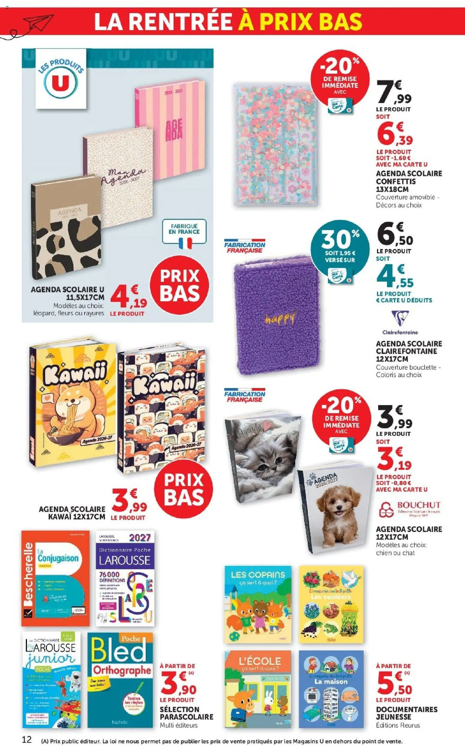 {H1} | Page: 12 | Produits: Fleurs, Couverture, Agenda, Agenda scolaire