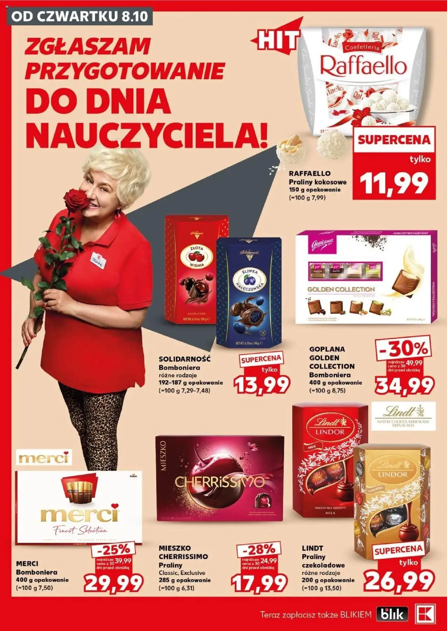 Kaufland gazetka - Super sobota od 08.10.2026 - od jutra PDF | Strona: 10 | Produkty: Lindt, Raffaello, Praliny, Merci