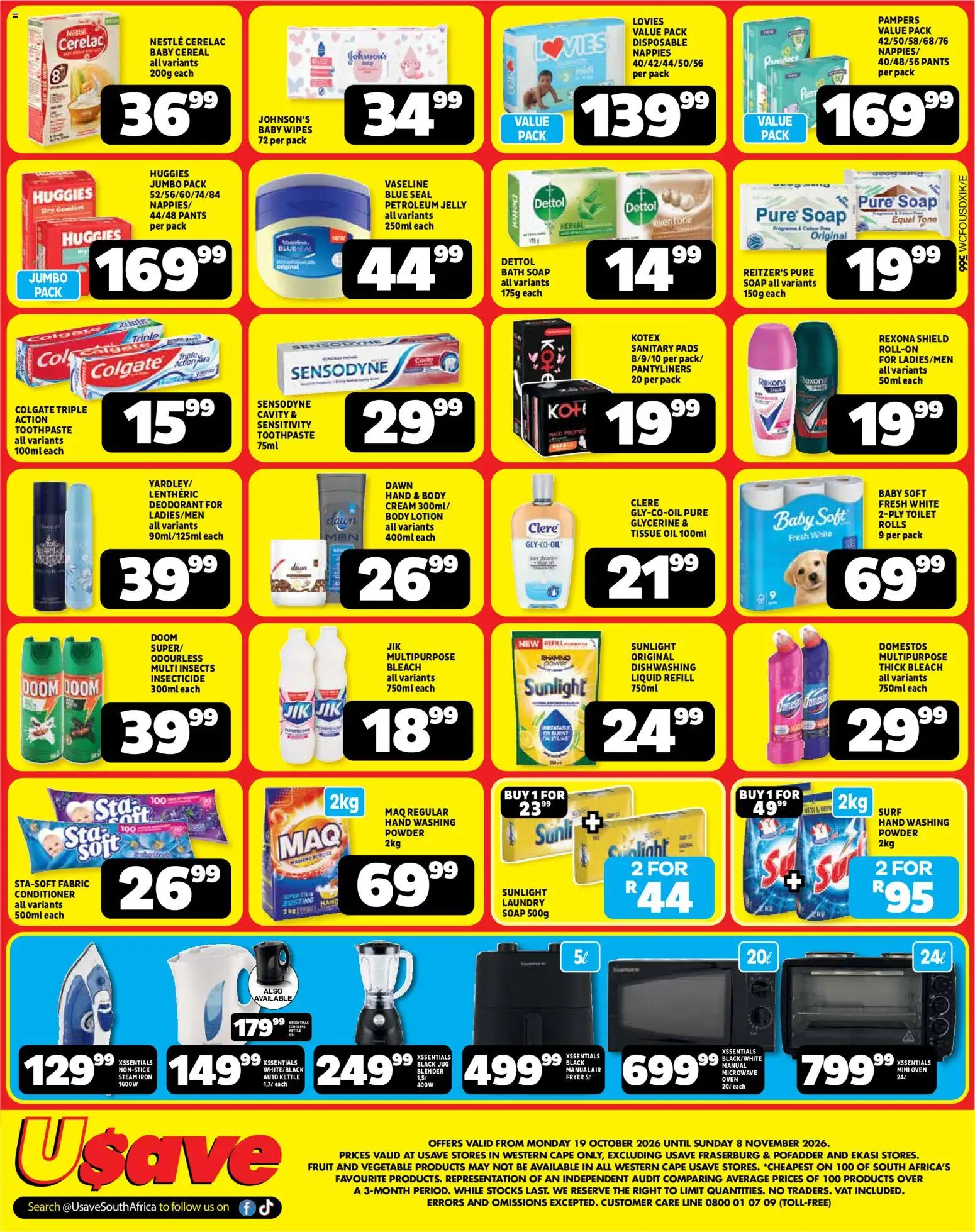 New Usave catalogue – valid from 19/10/2026 | Page: 4 | Products: Pants, Pads, Bleach, Cream