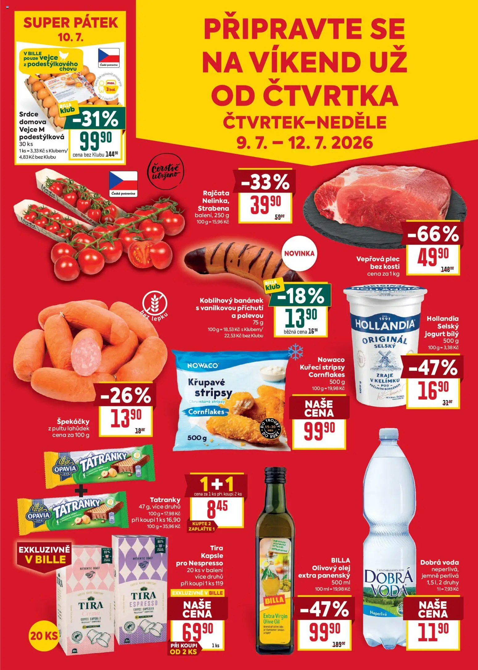 Billa Malý leták od 08.07.2026 | Strana: 7 | Produkty: Cornflakes, Olivový olej, Rajčata, Vepřová plec