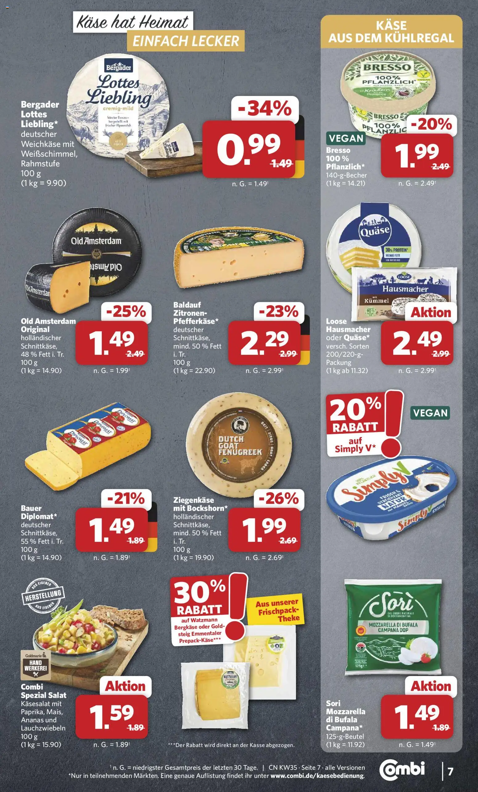 Combi Prospekt – gültig ab 24.08.2026 | Seite: 7 | Produkte: Käse, Theke, Ziegenkäse, Ananas