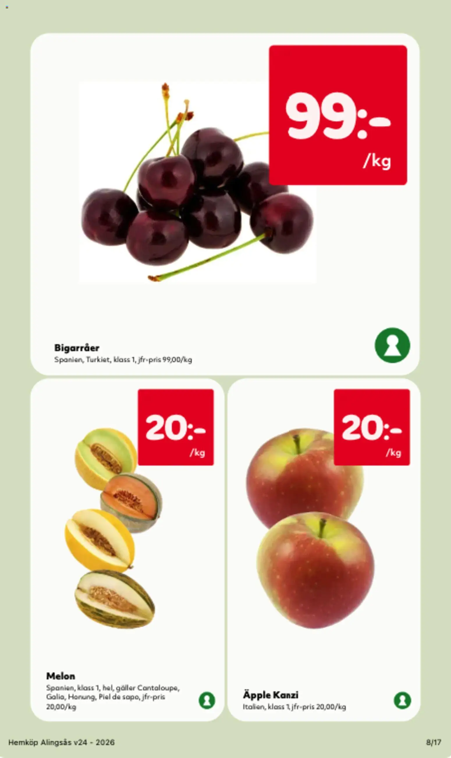 Hemköp reklamblad aktuell från 08.06.2026 | Sida: 8 | Produkter: Galler, Äpple