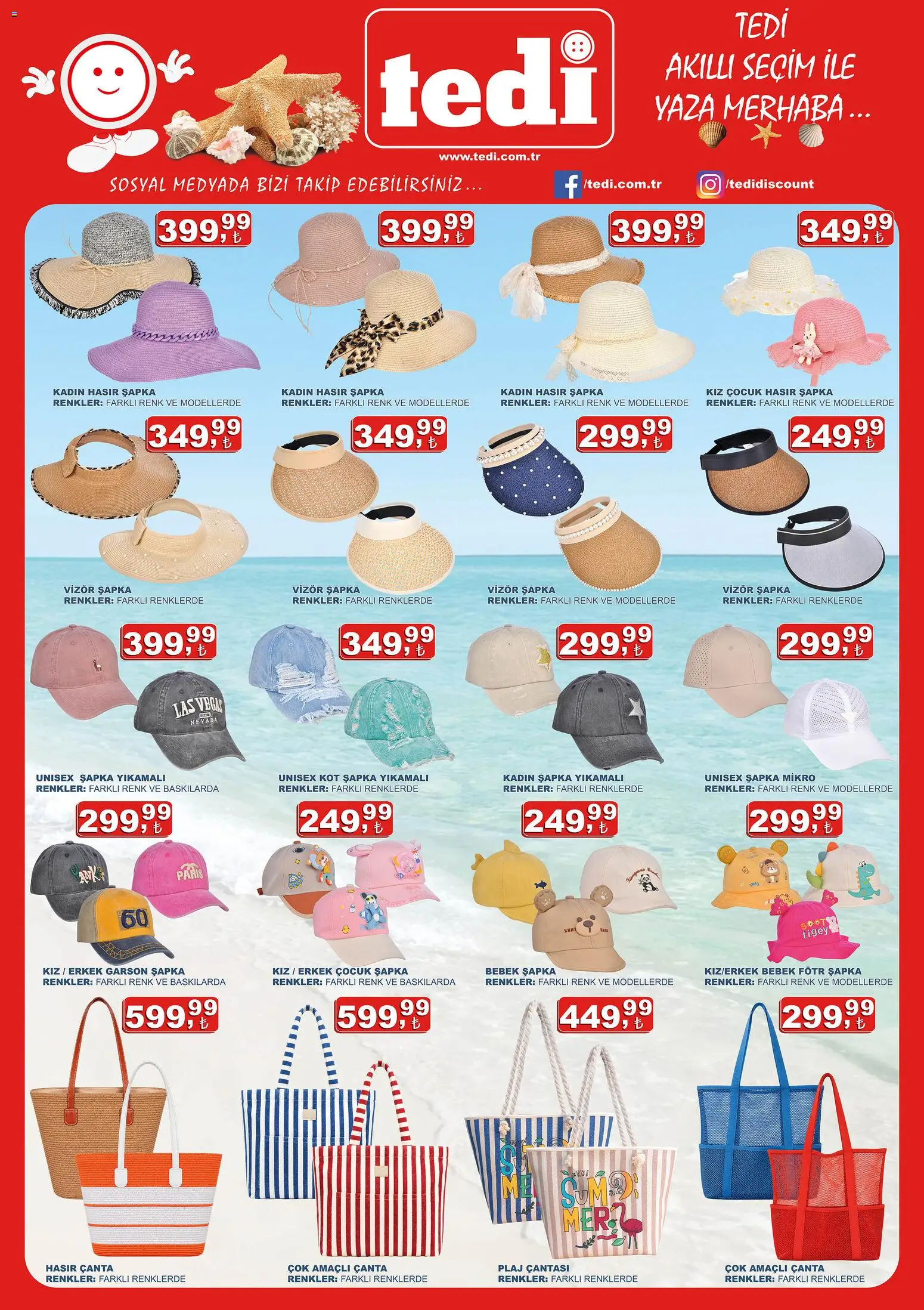 Tedi  Katalog - 01 Temmuz 2026 tarihinden itibaren geçerlidir | Sayfa: 1 | Ürünler: Çanta, Şapka