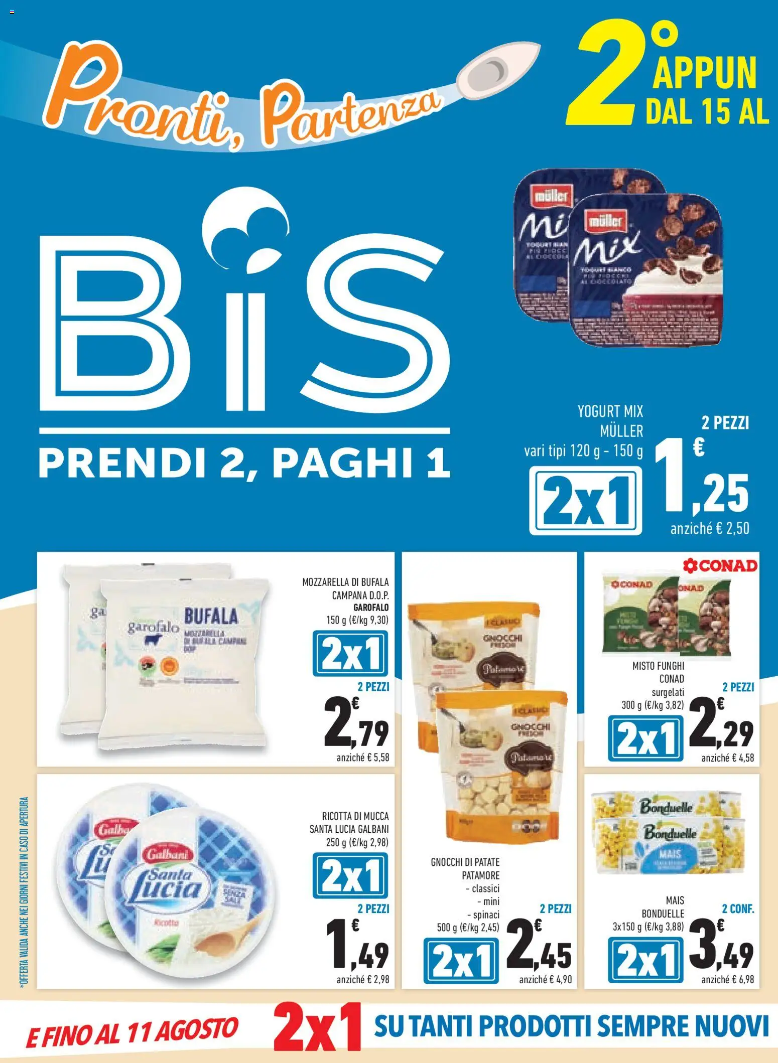 Volantino Conad del 15/07/2026 | Pagina: 4 | Prodotti: Yogurt, Spinaci, Mais, Gnocchi