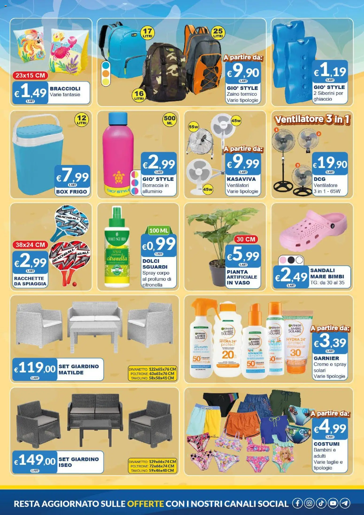 Volantino Mister Risparmio del 25/06/2026 | Pagina: 5 | Prodotti: Tavolino, Zaino, Alluminio, Borraccia