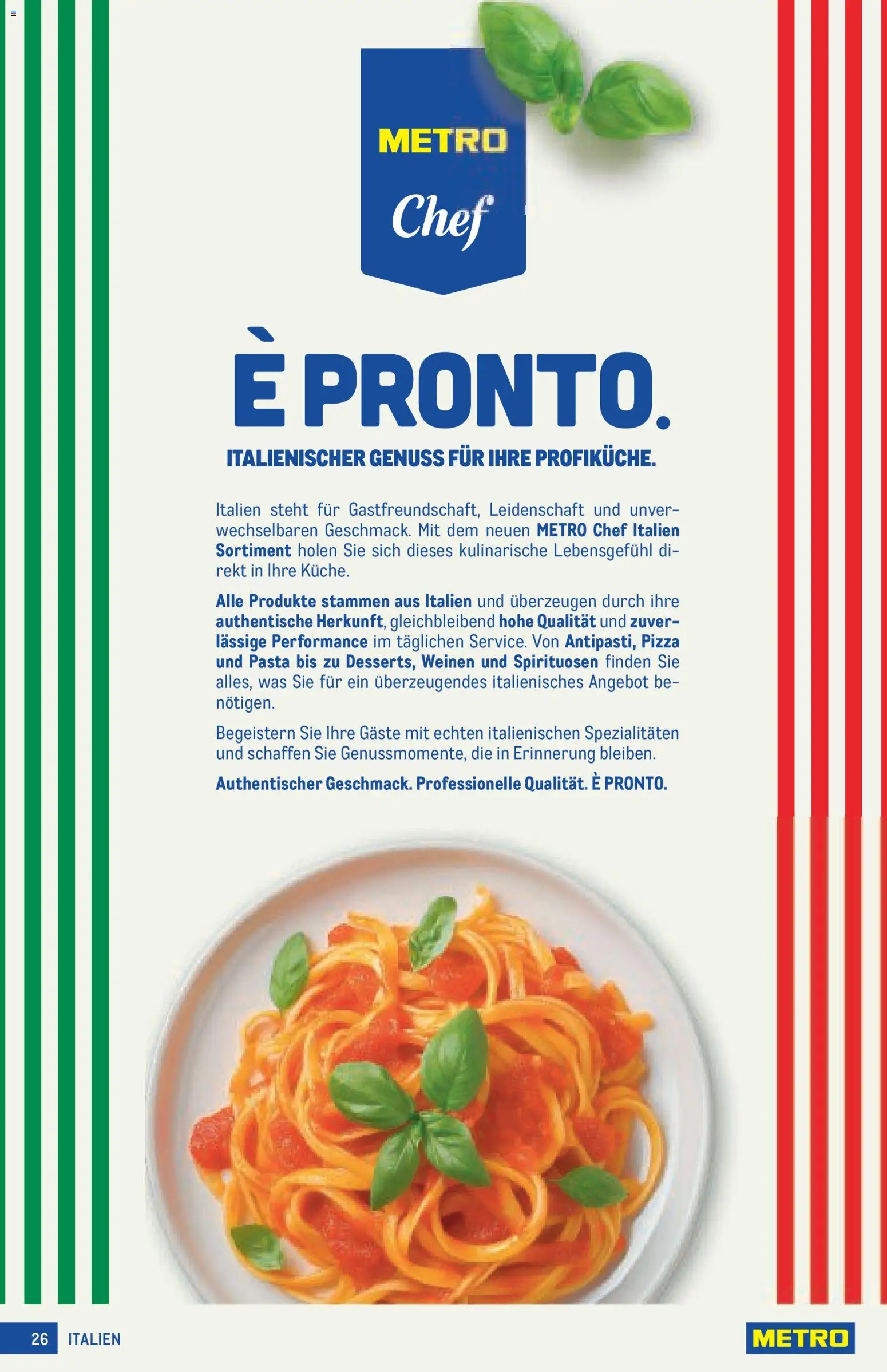 Metro angebote Profi gültig ab 29.10.2026 | Seite: 26 | Produkte: Pasta, Pizza