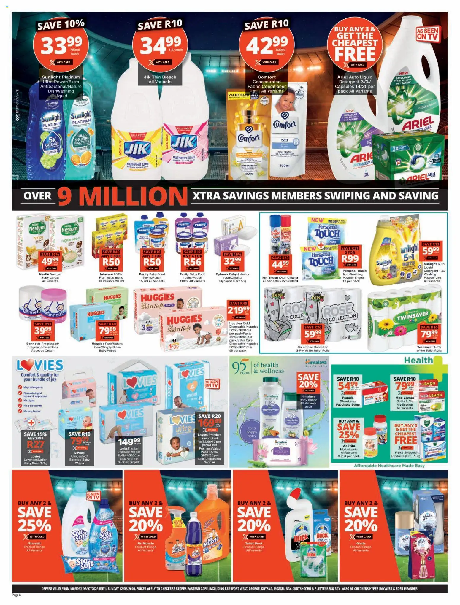New Checkers catalogue – valid from 06/07/2026 | Page: 6 | Products: Conditioner, Soap, Baby food, Detergent
