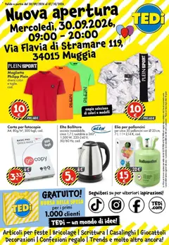 Anteprima del volantino TEDi volantino Muggia valido a partire dal 30/09/2026 | Pagina: 1 | Prodotti: Maglietta, Basso, Borsa, Decorazioni